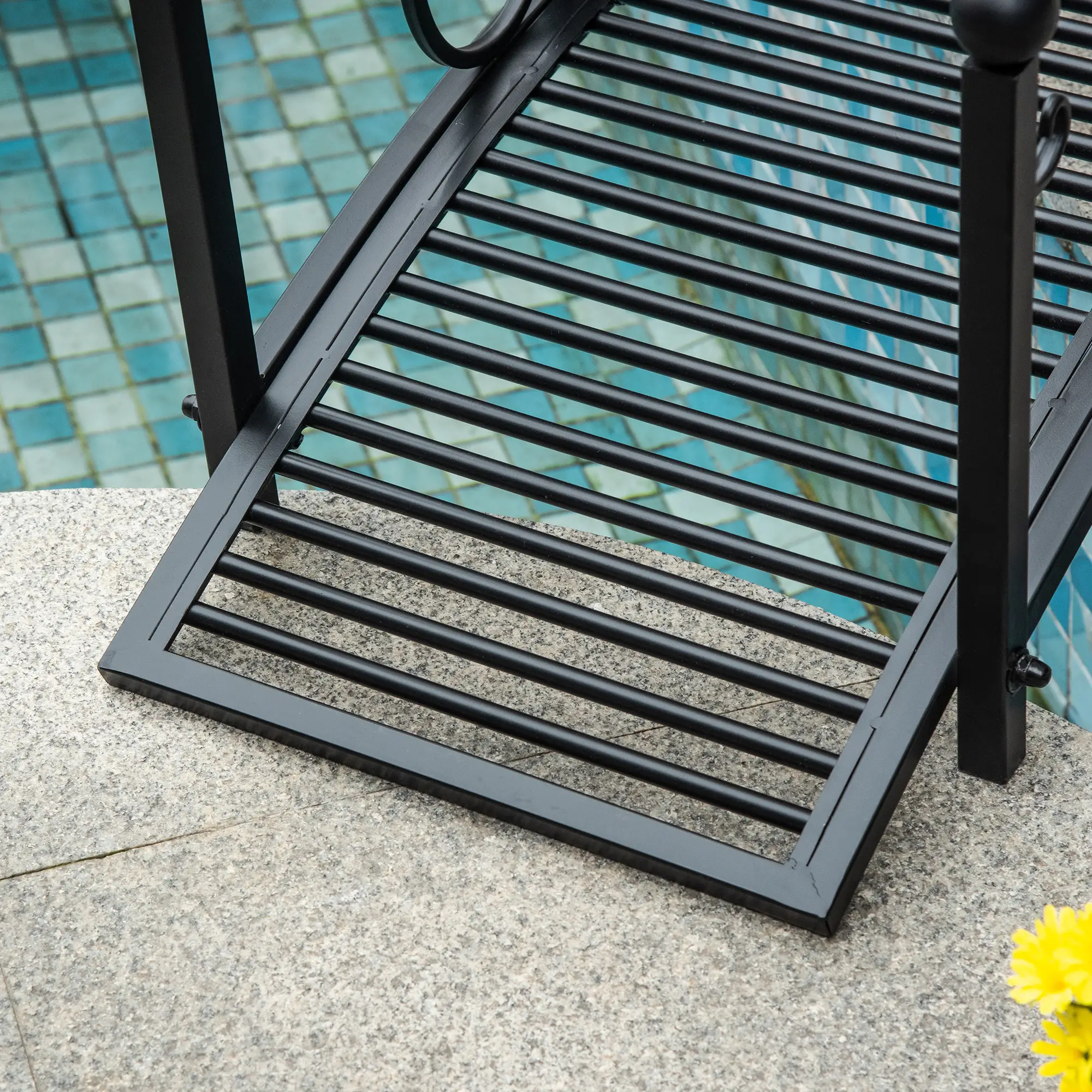 Garden Bridge 3.3FT, Decorative Backyard Pond Bridge, Black - Image 10