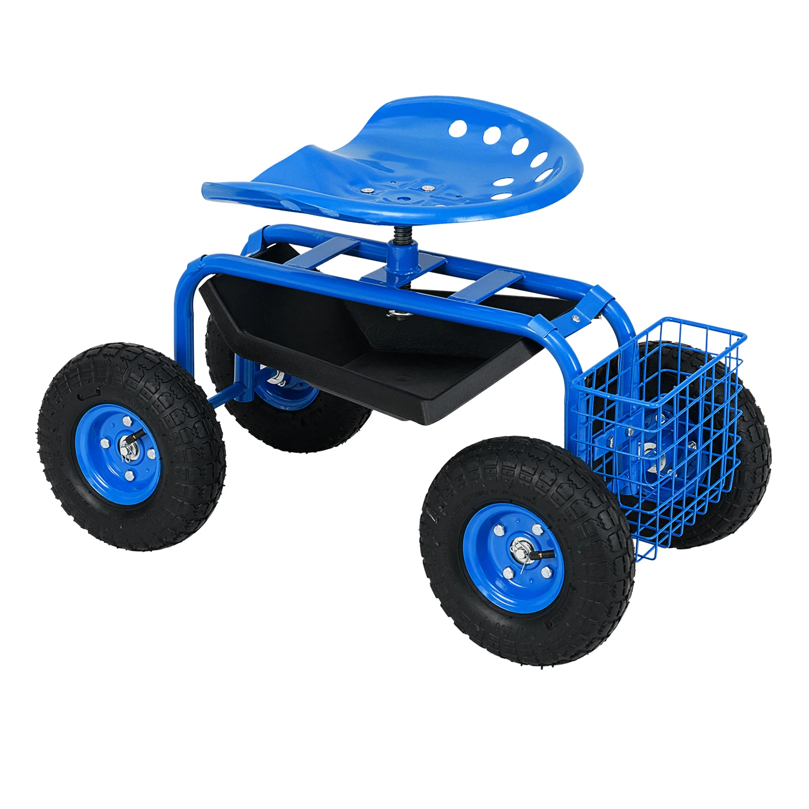 Garden Cart With Heavy Duty Tool Tray, Blue
