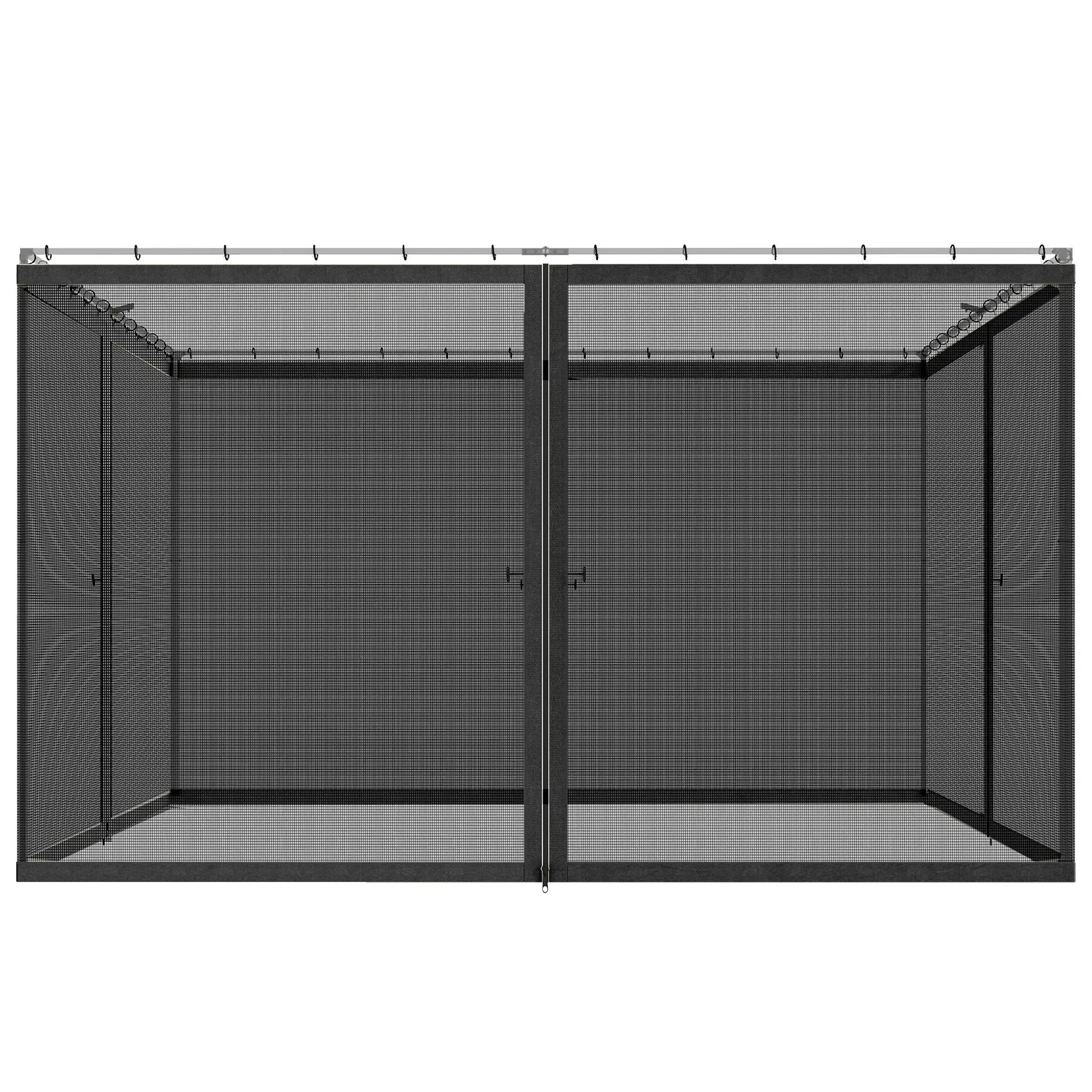 Gazebo Mosquito Netting, 12' x 12', Screen Walls With Zippers, Black - Image 11