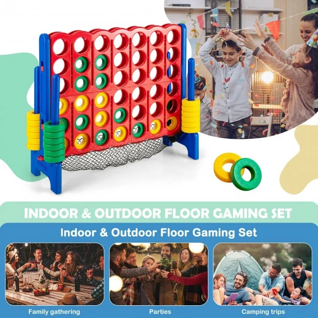 Giant 4-To-Score Game Set With Net Storage, Blue - Image 7