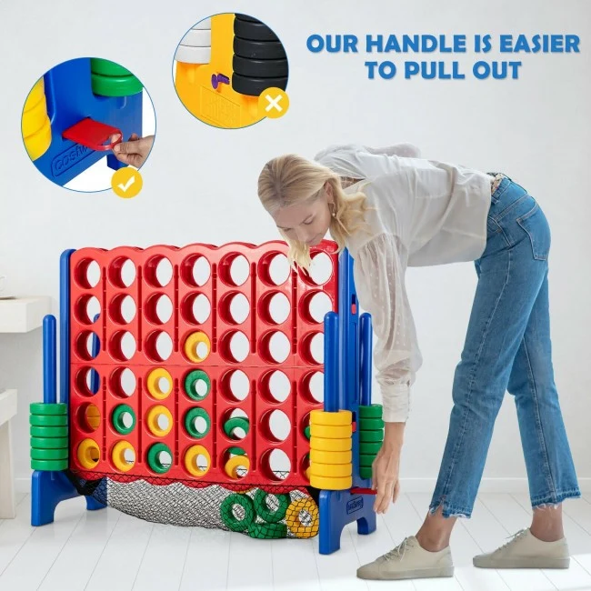 Giant 4-To-Score Game Set With Net Storage, Blue - Image 9