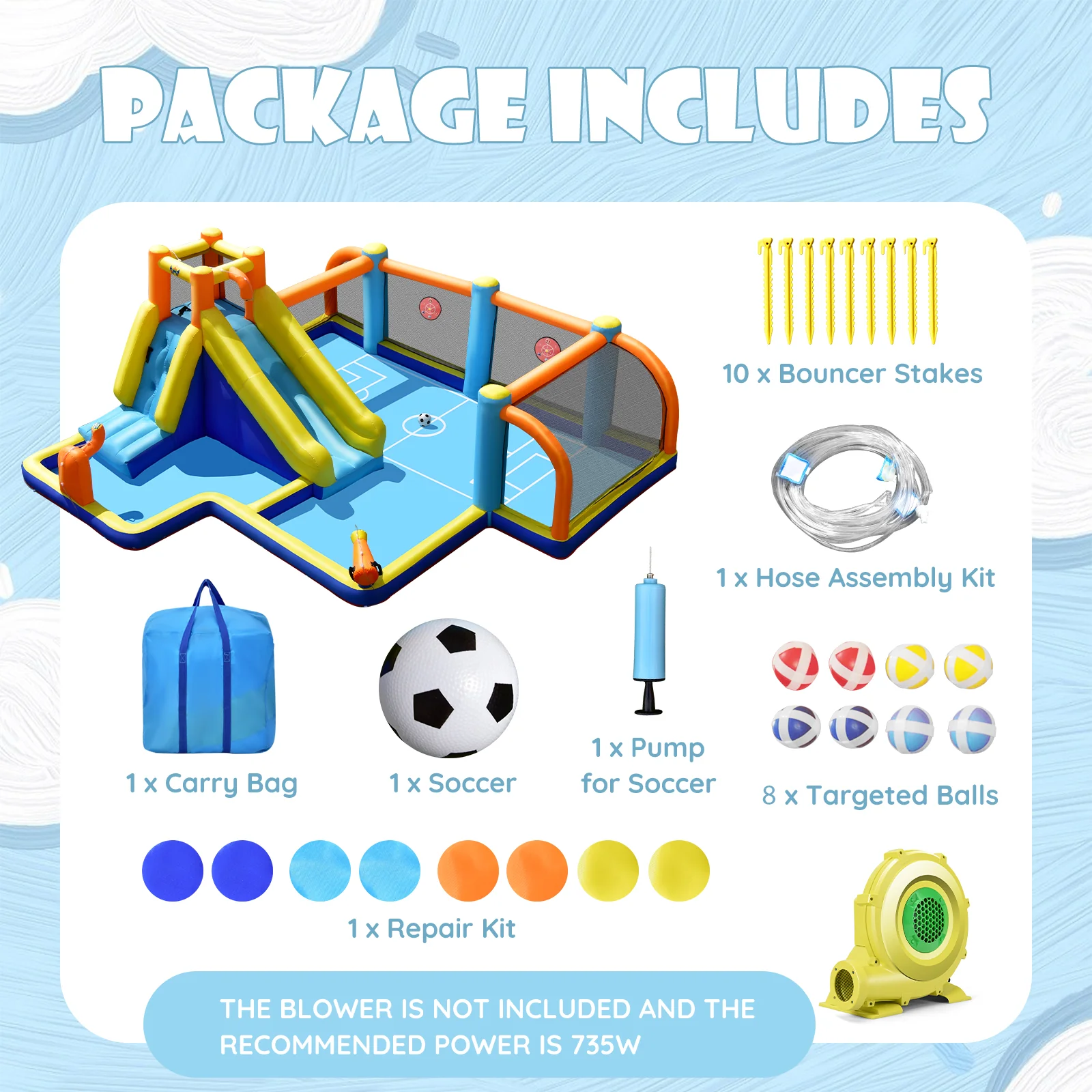 Giant Inflatable Water Slide, 735W Blower - Image 9