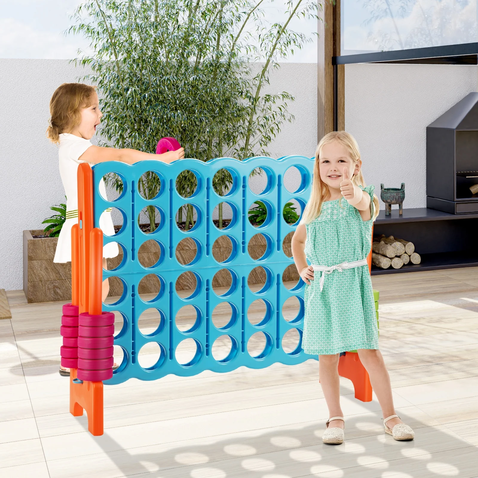 Giant Jumbo 4 In A Row Game Set, Light Blue - Image 2