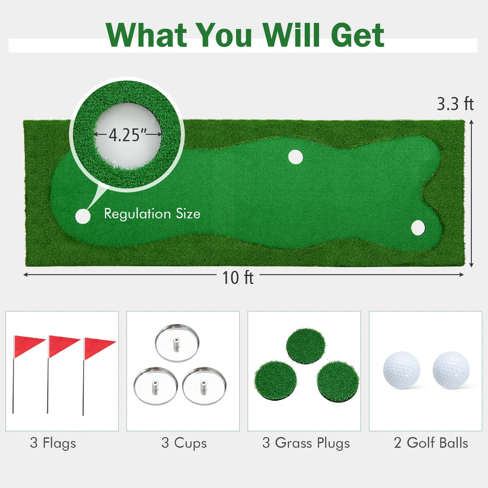 Golf Putting Green, Artificial Grass Turf, S, Green - Image 6