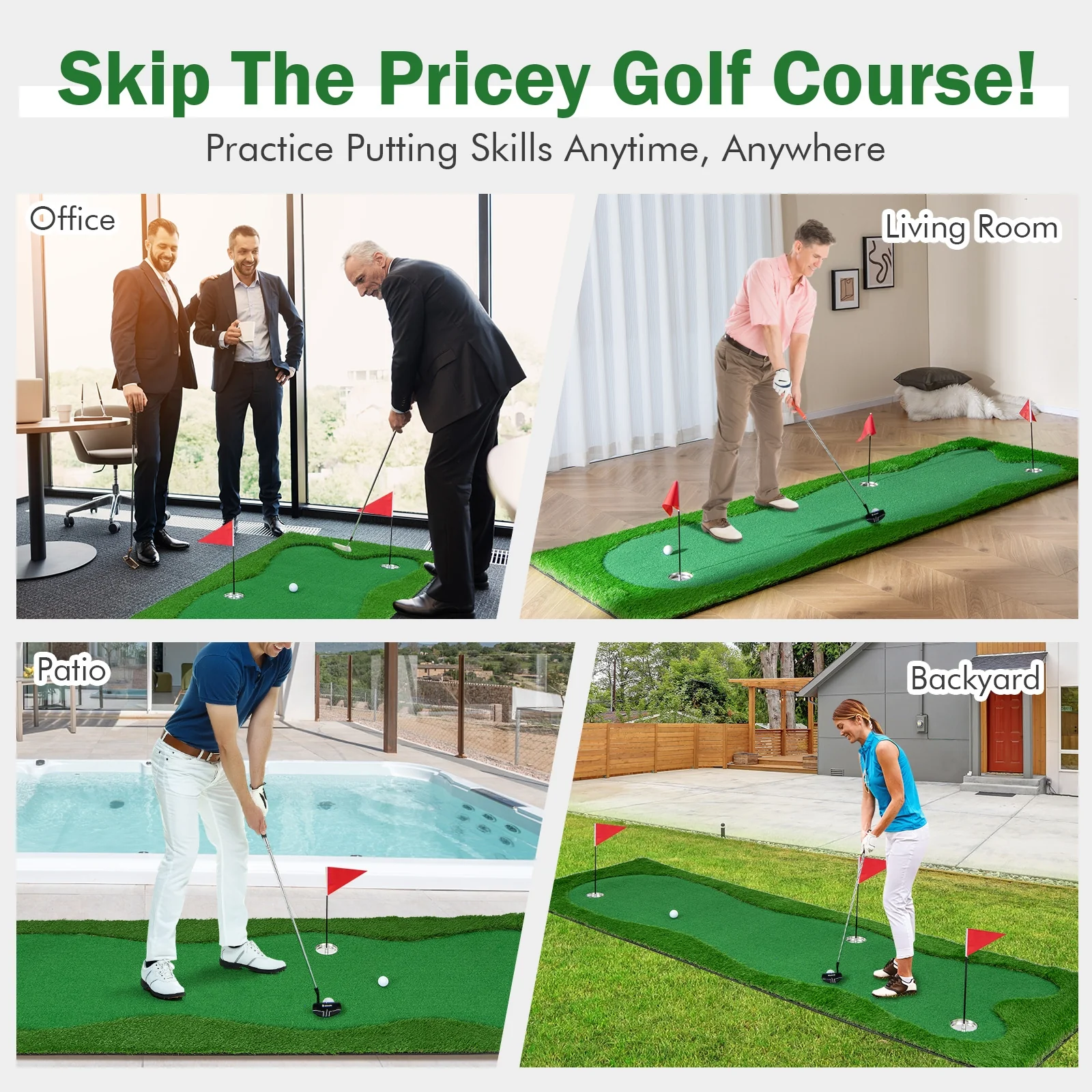 Golf Putting Green, Artificial Grass Turf, S, Green - Image 9