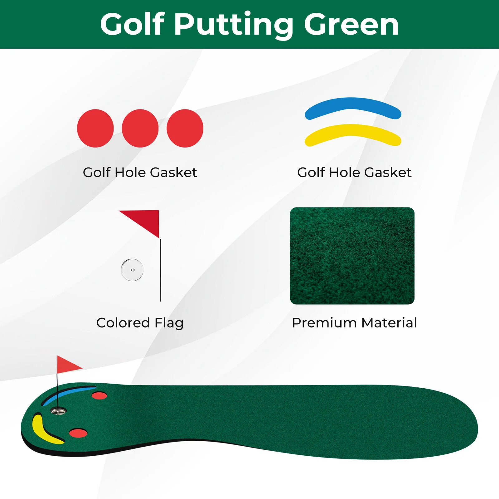 Golf Putting Green Set, Indoor Outdoor, Green - Image 10