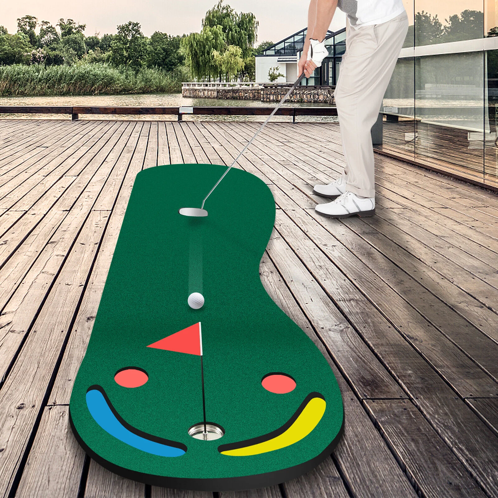 Golf Putting Green Set, Indoor Outdoor, Green - Image 3