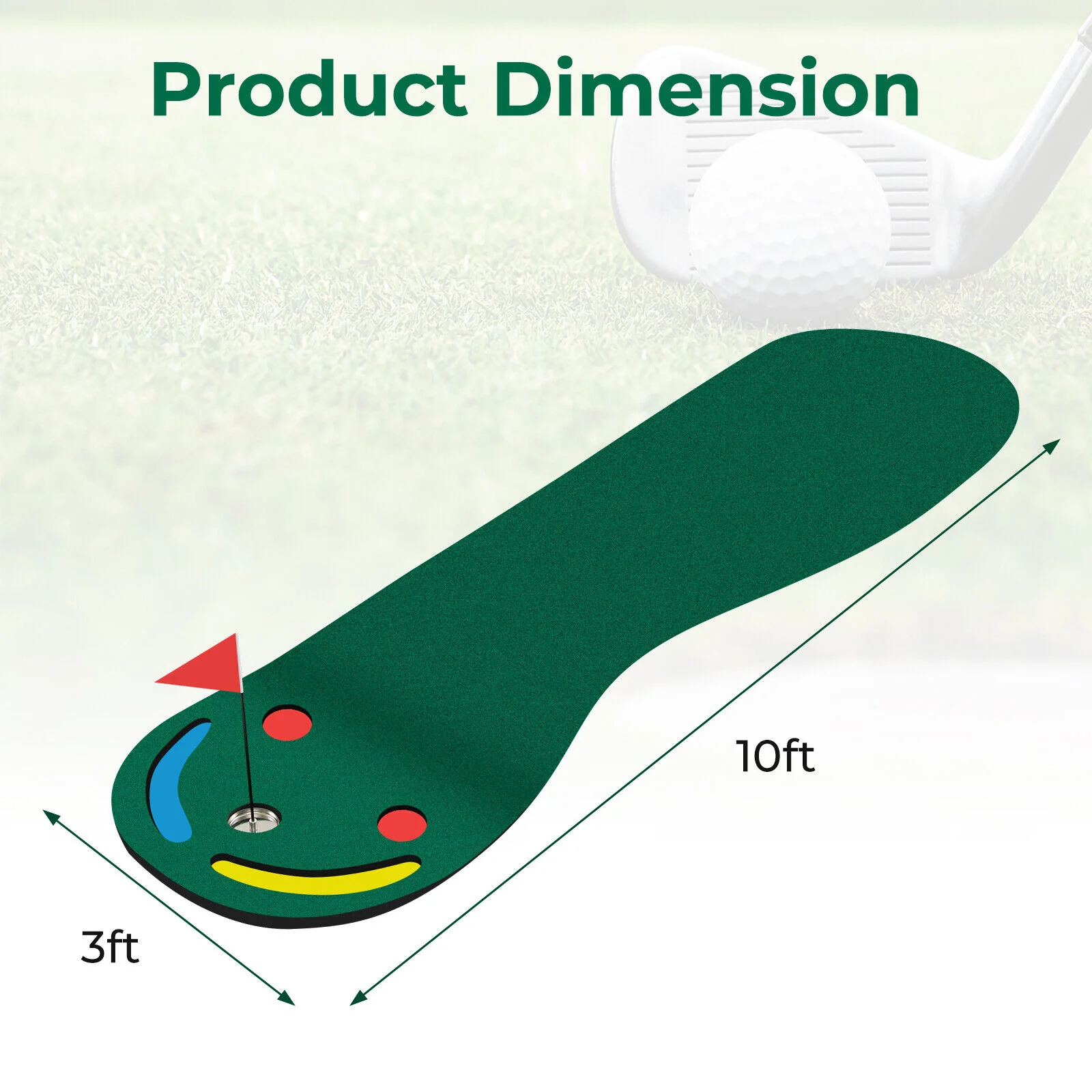 Golf Putting Green Set, Indoor Outdoor, Green - Image 6