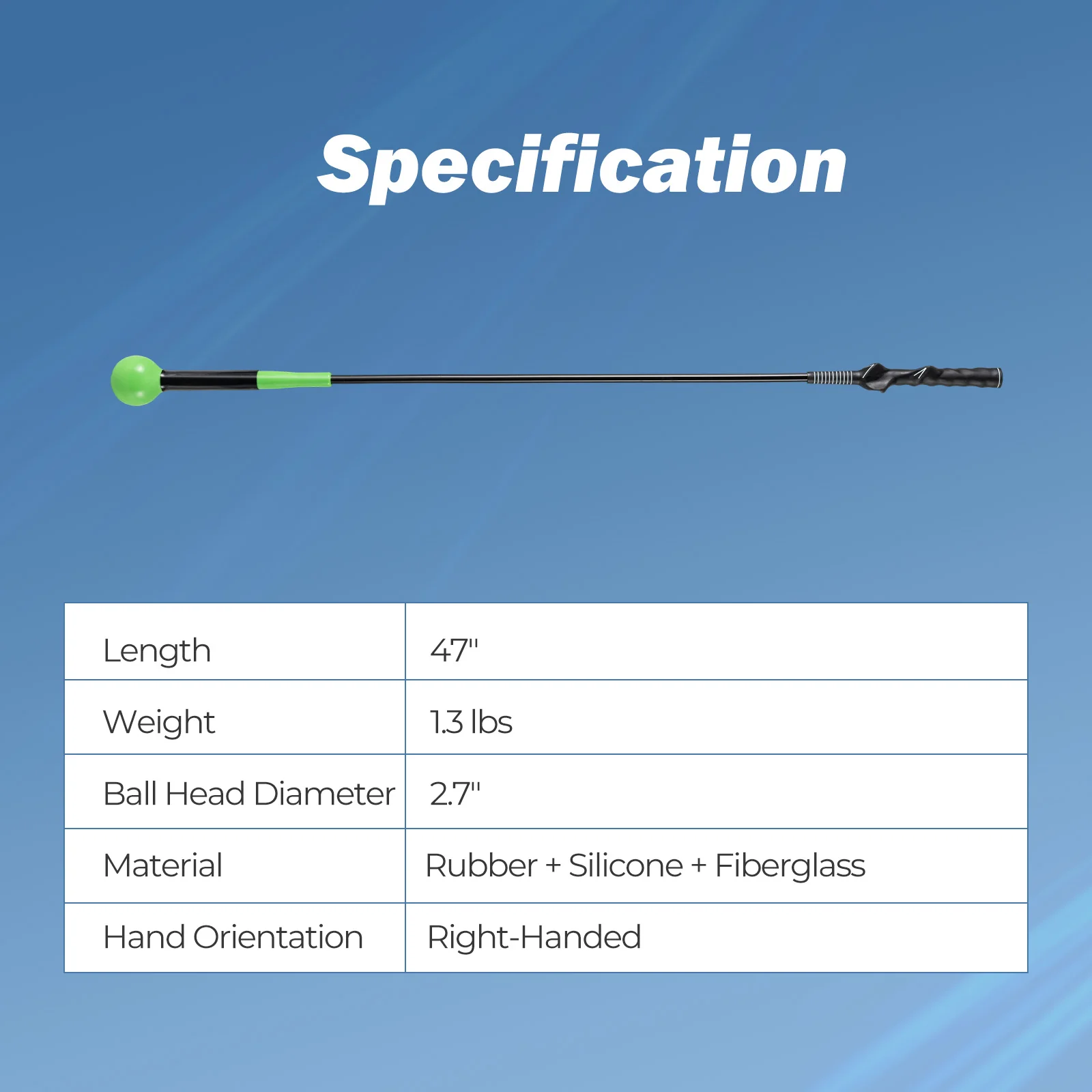 Golf Swing Trainer Aid 47inch/40inch/31.5inch Warm-up Practice Stick with Weighted Head for Grip, Green - Image 6