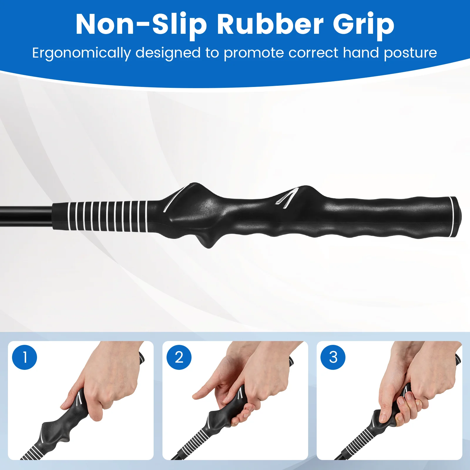 Golf Swing Trainer Click Stick Swing Training Aid for Speed Flexibility Balance, Black - Image 10