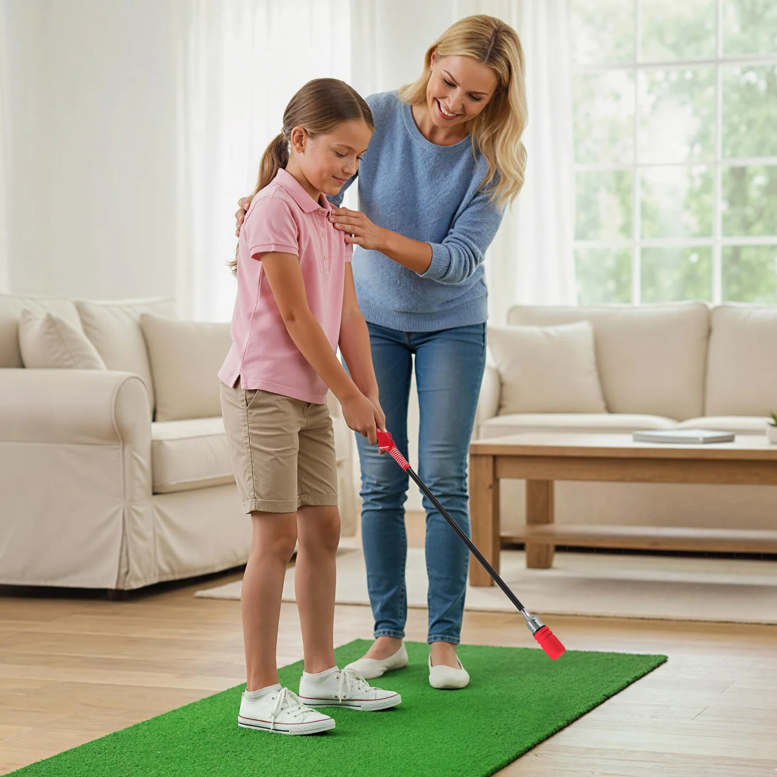Golf Swing Trainer Click Stick Swing Training Aid for Speed Flexibility Balance, Red - Image 3