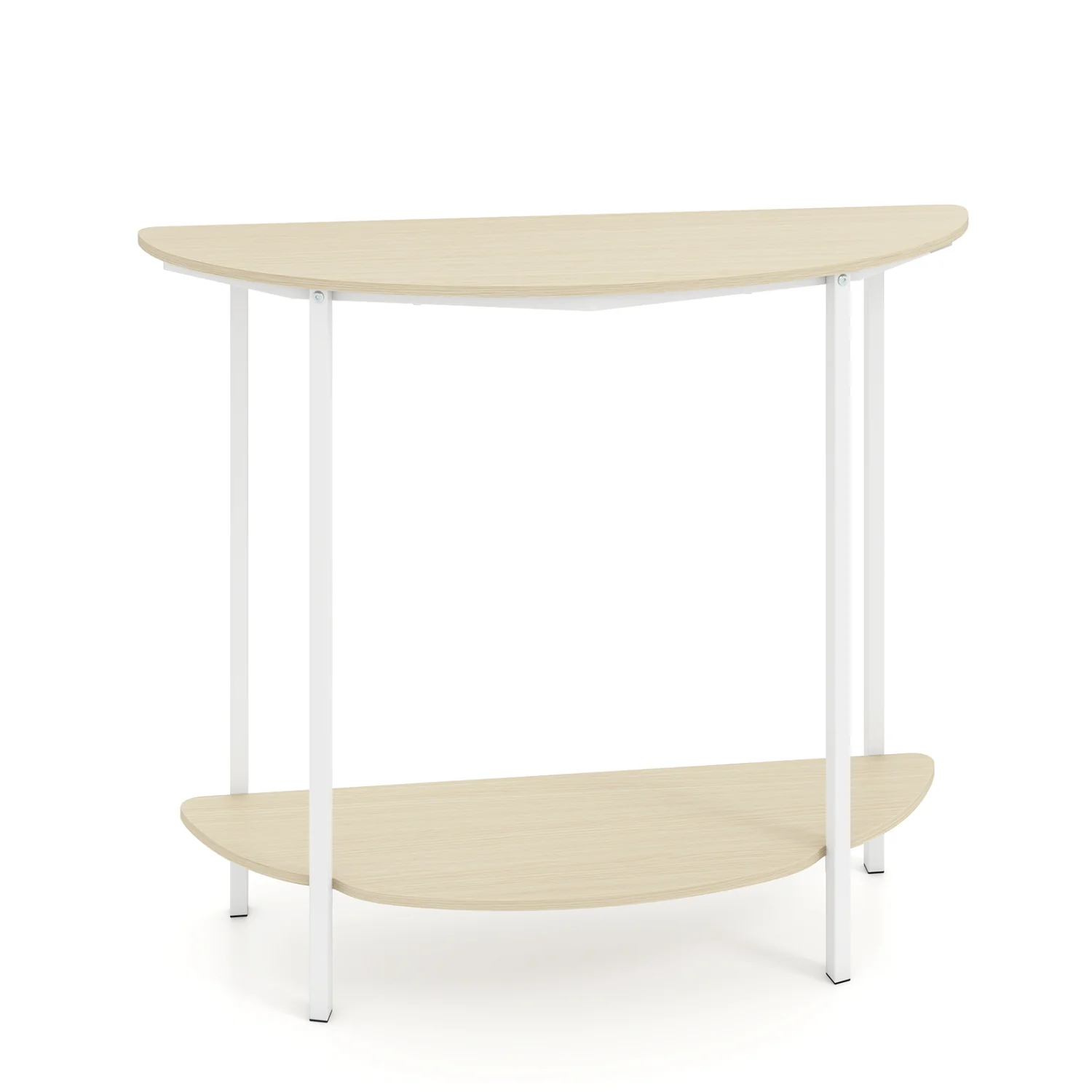 Half Moon Console Table 40 inch, 2-Tier, Oak - Image 4