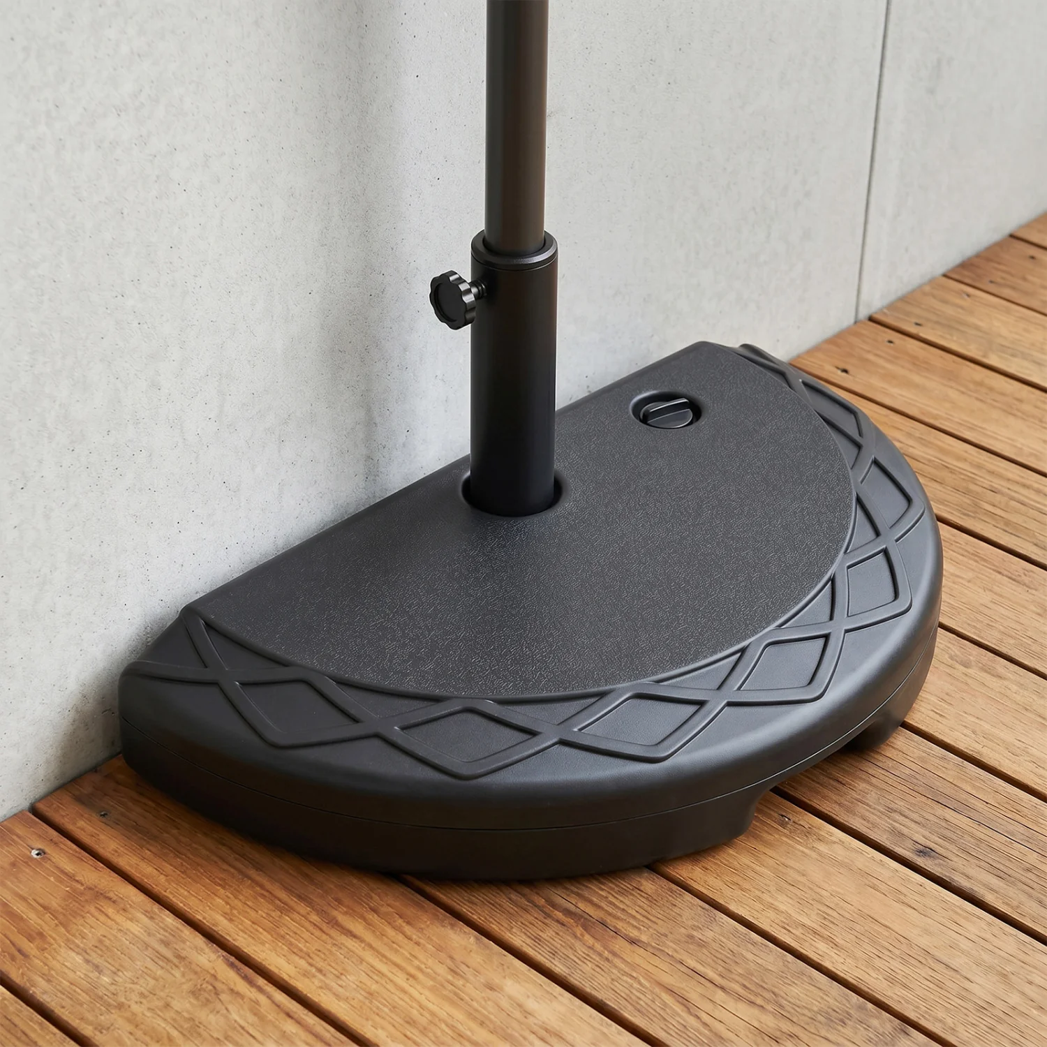Half Round Patio Umbrella Base, 44 Lbs, Fillable - Image 2
