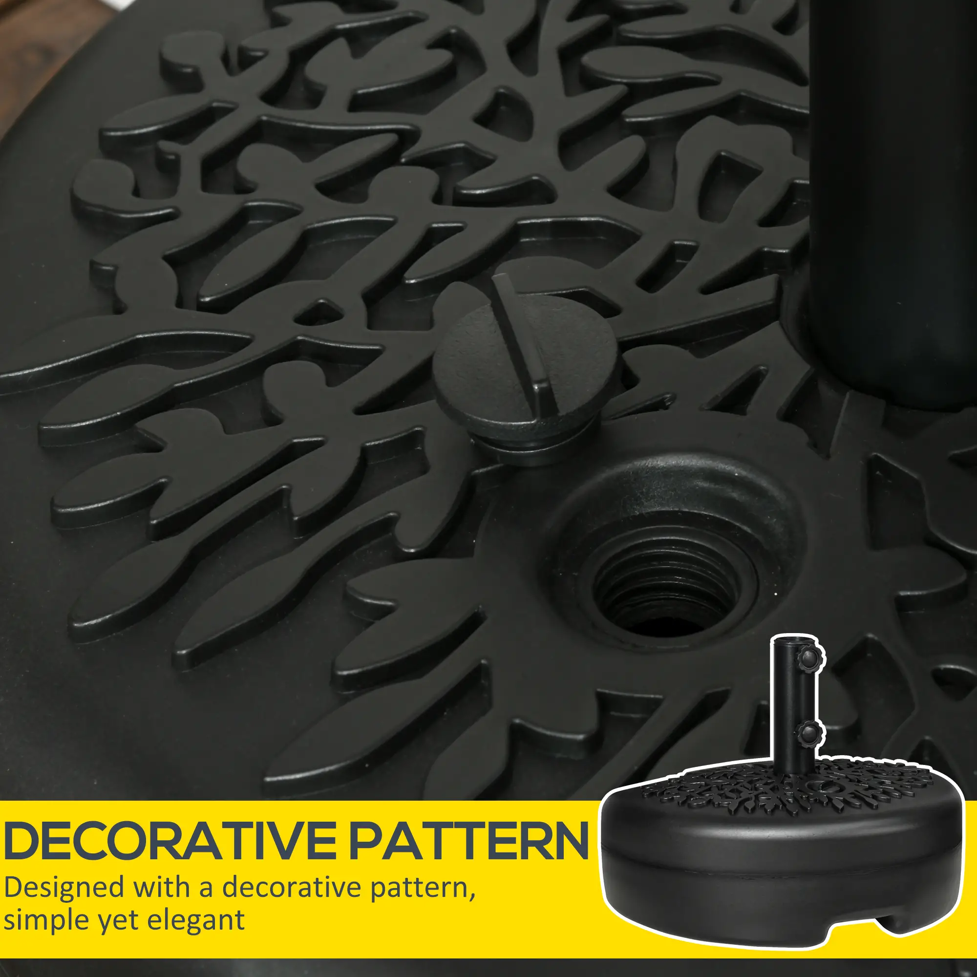 Half Round Umbrella Base, 40lb Water or 46lb Sand, Black - Image 7