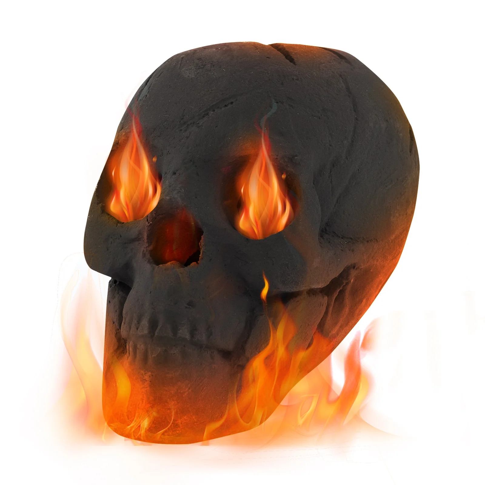 Halloween Fire Pit Skull Decoration, Black - Image 4
