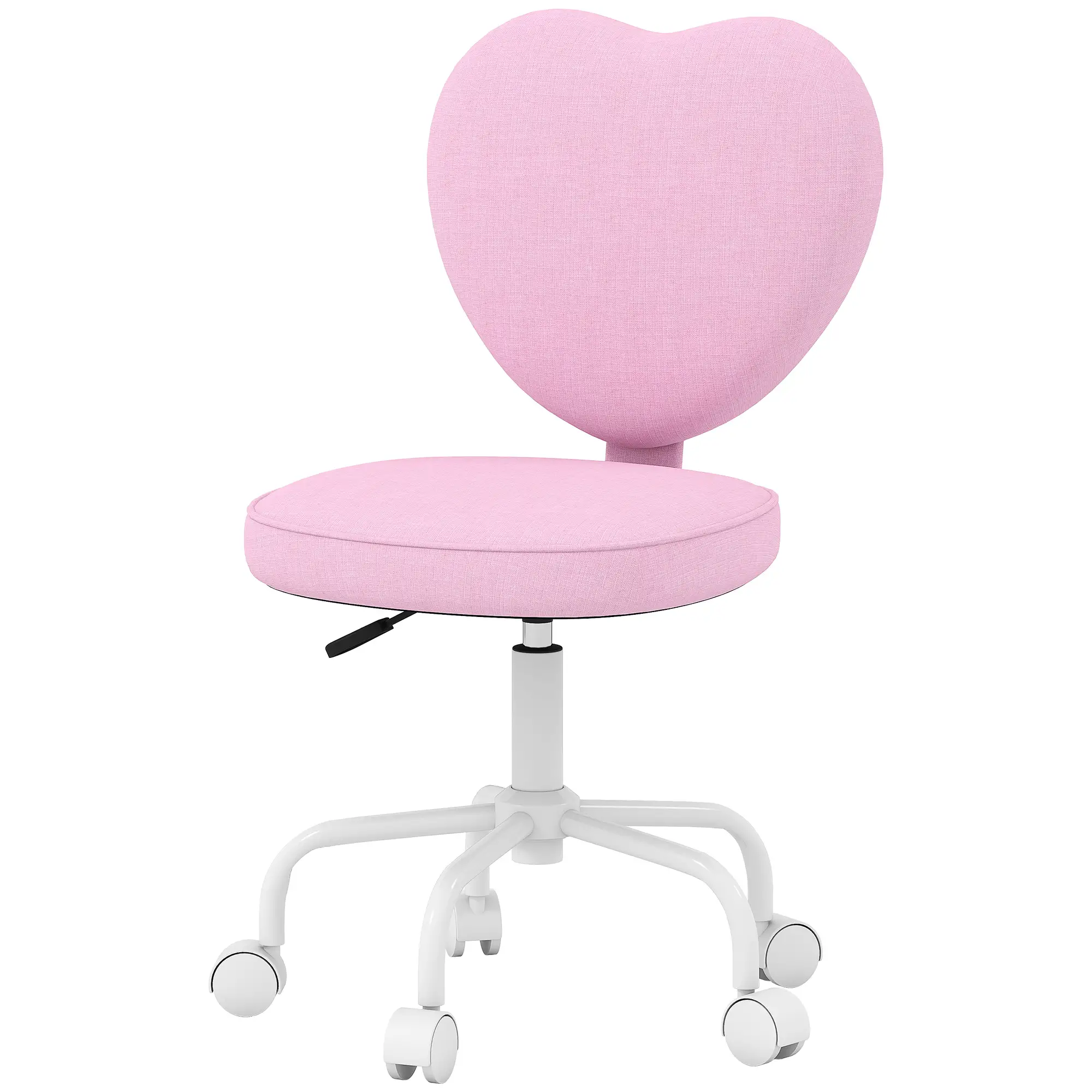Heart Love Shaped Office Chair, Adjustable Height, Pink