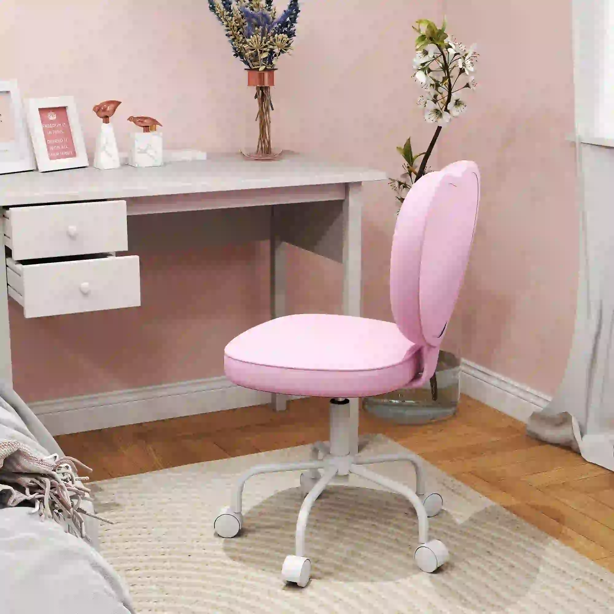Heart Love Shaped Office Chair, Adjustable Height, Pink - Image 9
