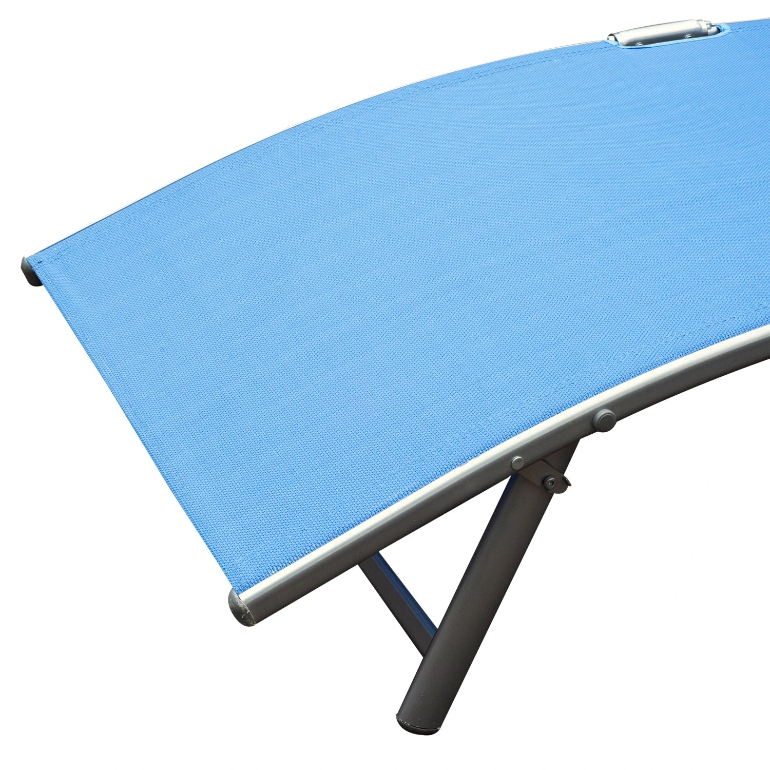 Heavy Duty Adjustable Folding Reclining Chair, Outdoor Sun Lounger, Blue - Image 10