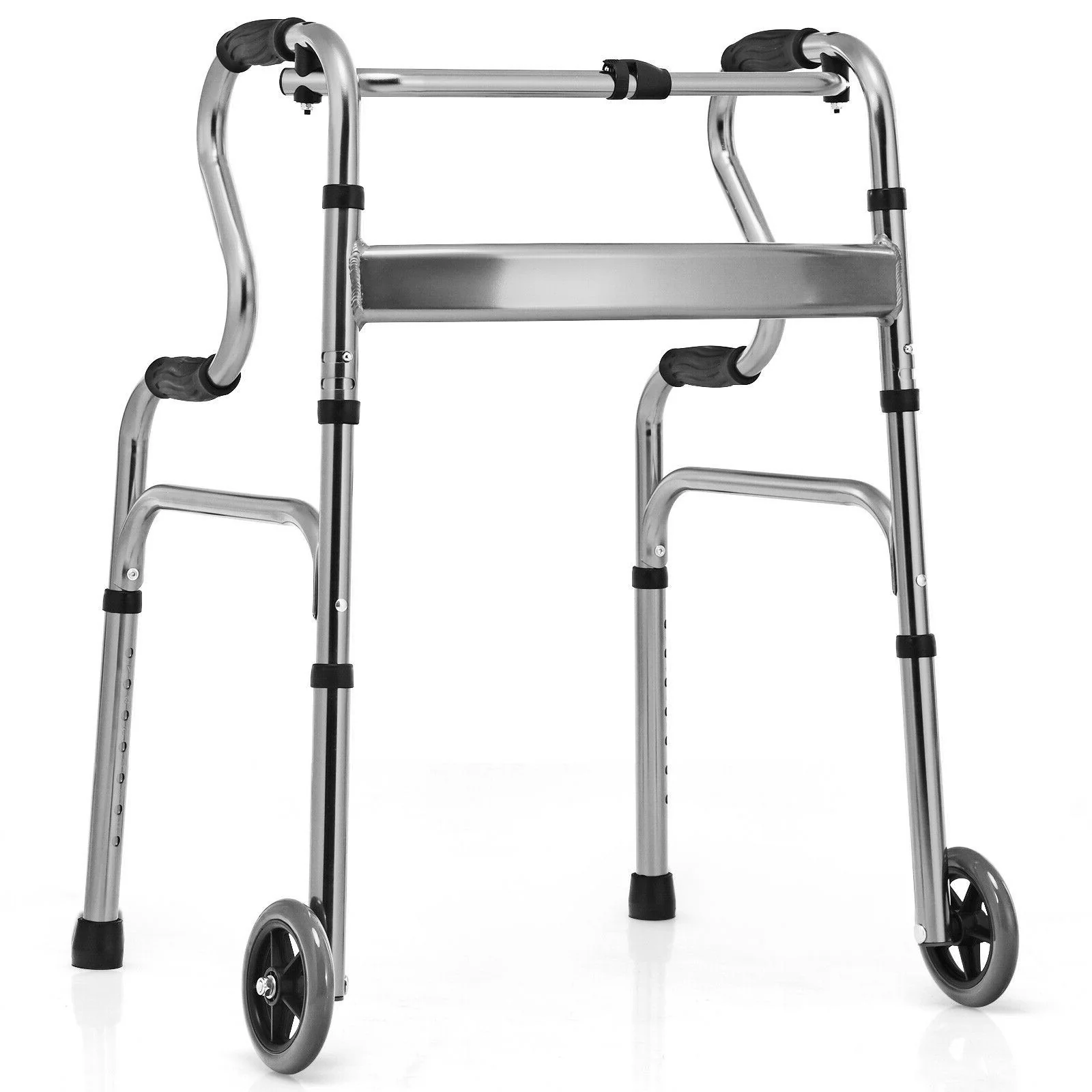 Heavy-Duty Aluminum Folding Walker, Gray