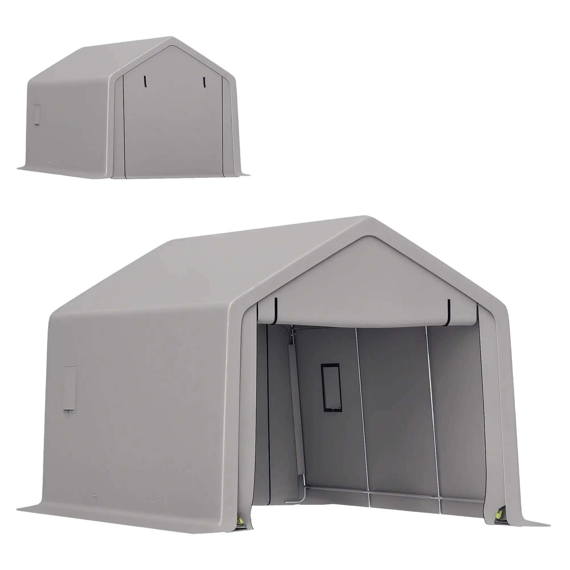Heavy Duty Carport, 10 x 17 ft, Portable Garage, Roll-up Door, Grey - Image 11