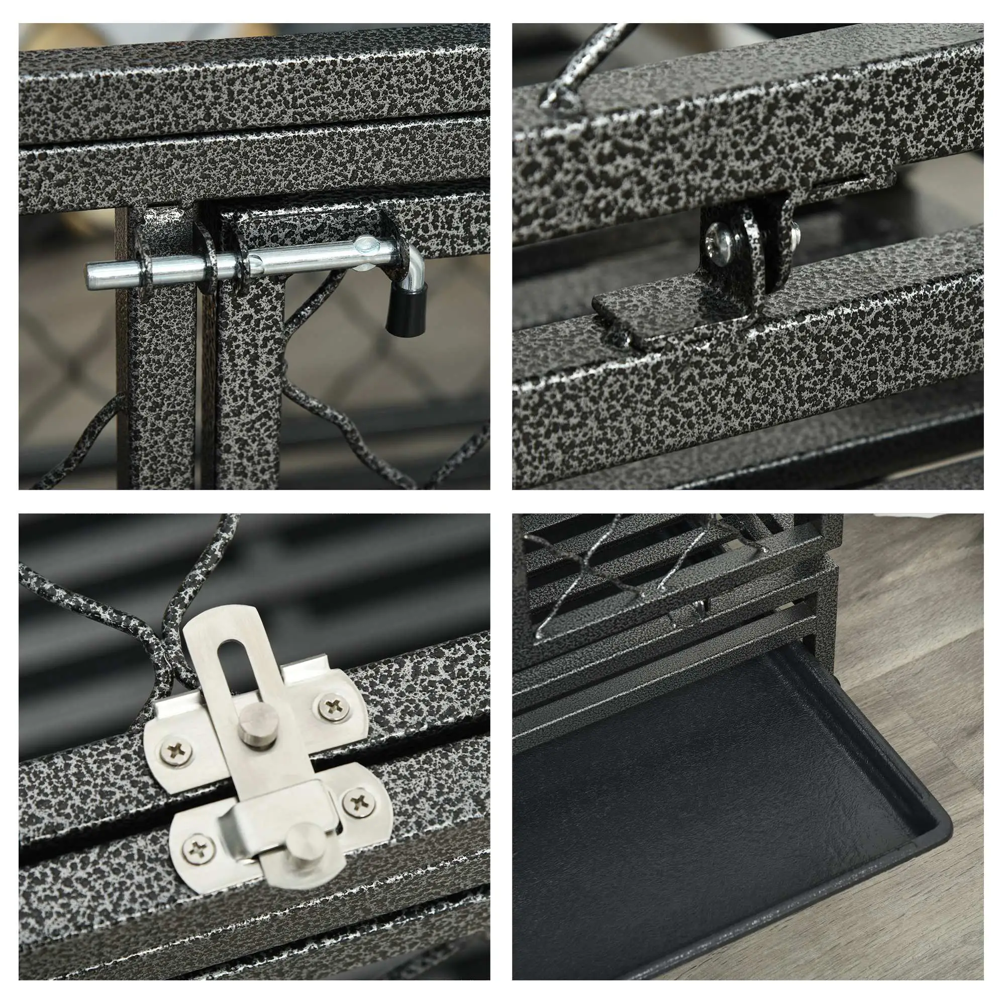 Heavy Duty Dog Crate With Wheels, Openable Top, Removable Tray, 36.4" x 24.4" x 31.1" - Image 10
