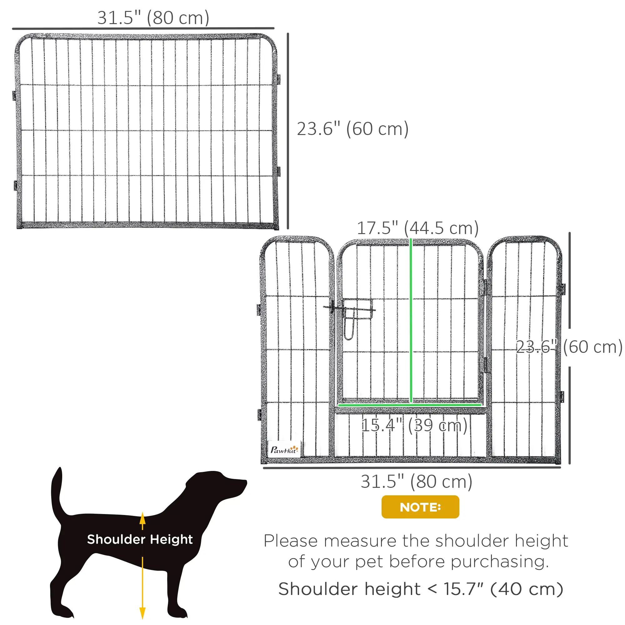 Heavy Duty Dog Playpen, 16 Panels, 2 Doors, 23.5" Height - Image 3