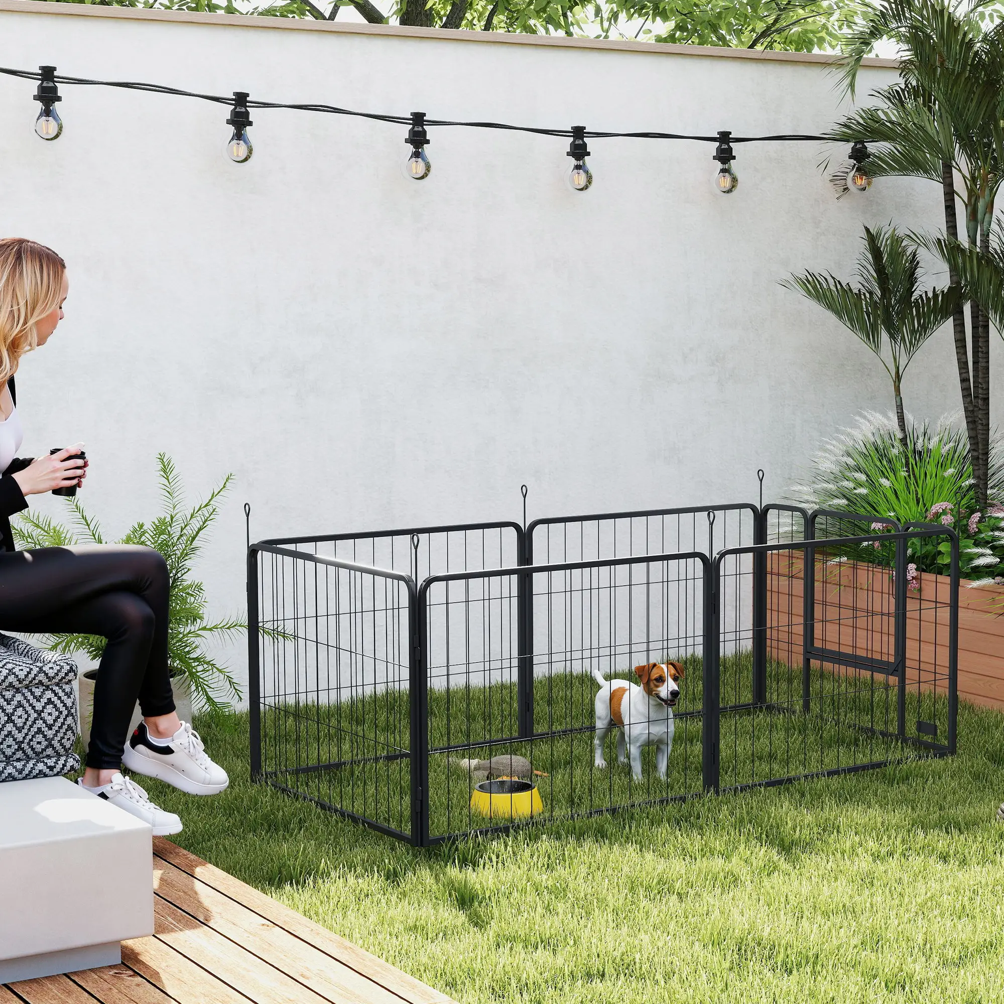 Heavy Duty Dog Playpen, 6 Panels, 23.5"H, Small Dogs - Image 9