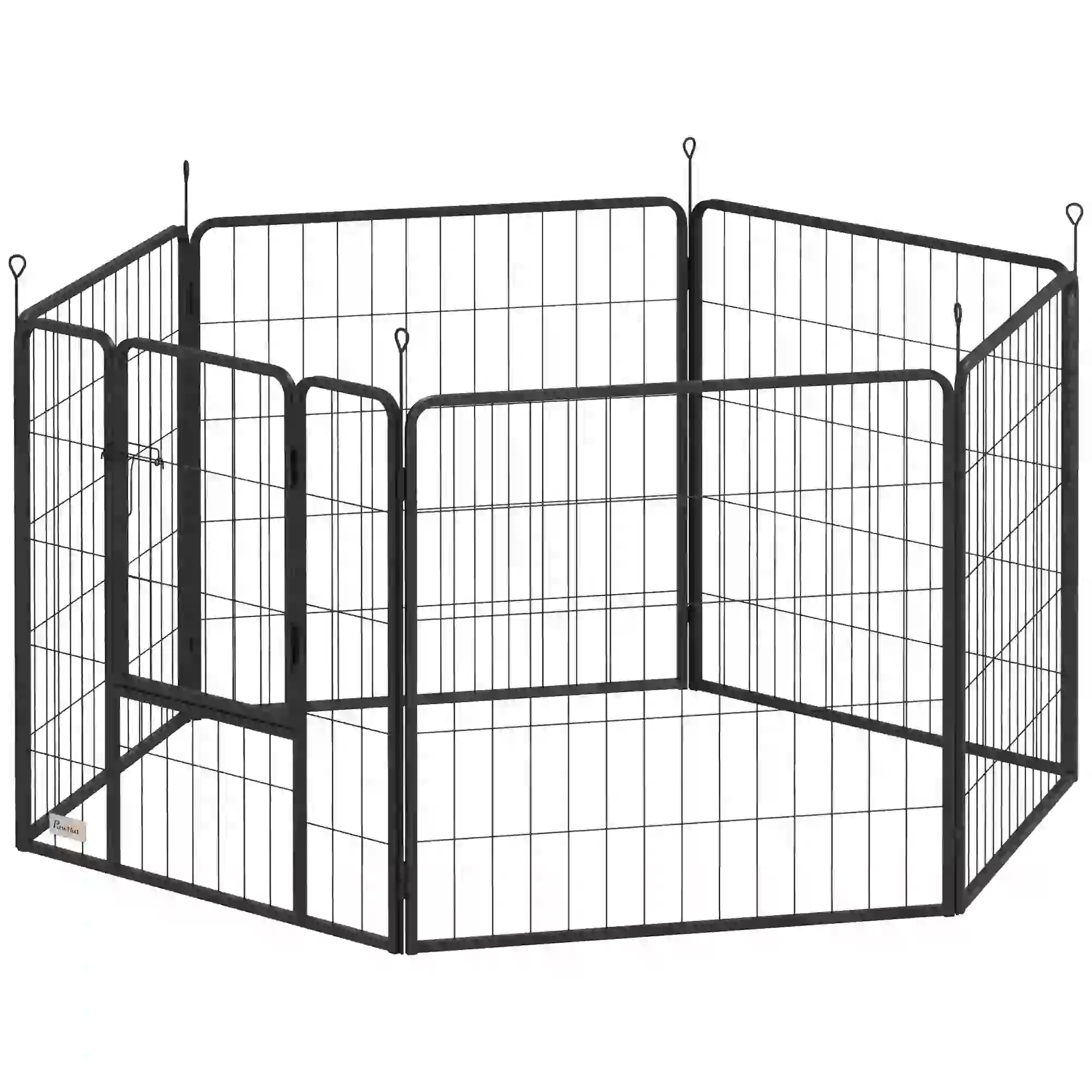 Heavy Duty Dog Playpen, 6 Panels, 31.5"H, Medium Dogs, With Door