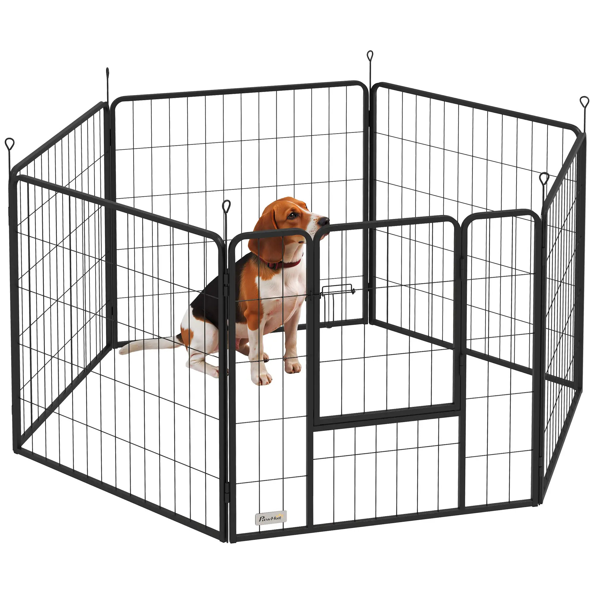Heavy Duty Dog Playpen, 6 Panels, 31.5"H, Medium Dogs, With Door - Image 11
