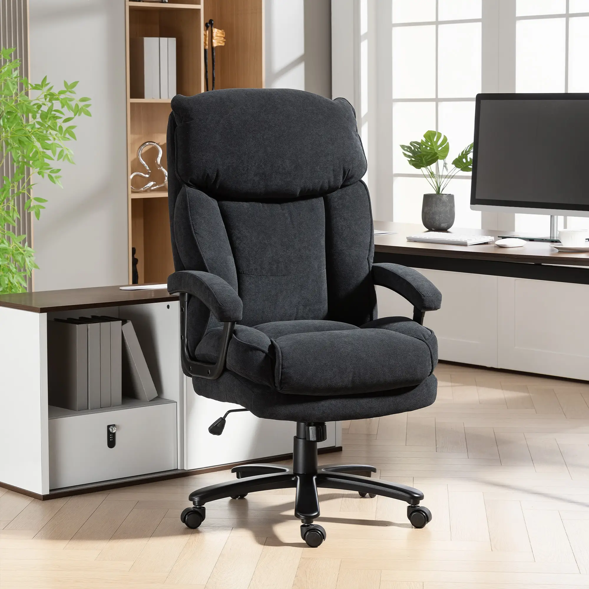 Heavy Duty Executive Office Chair, 450 lbs, Black - Image 2