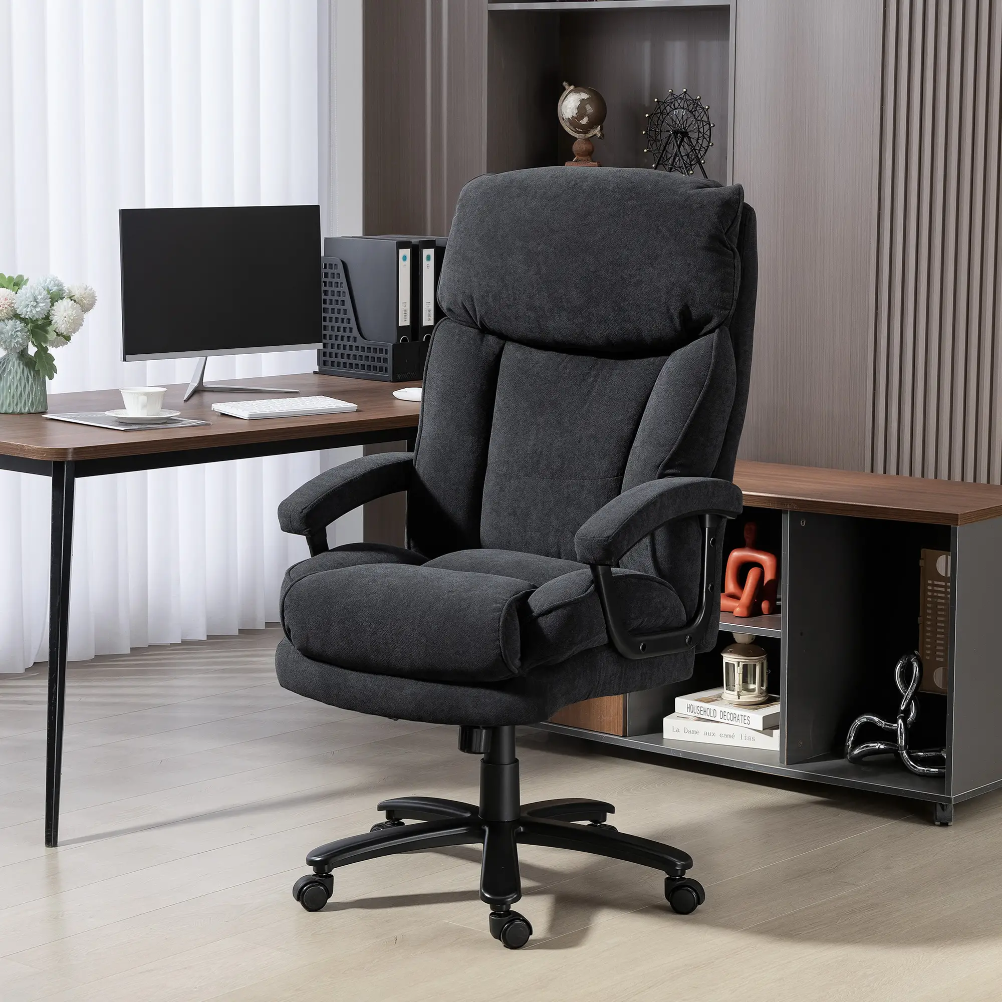 Heavy Duty Executive Office Chair, 450 lbs, Black - Image 8