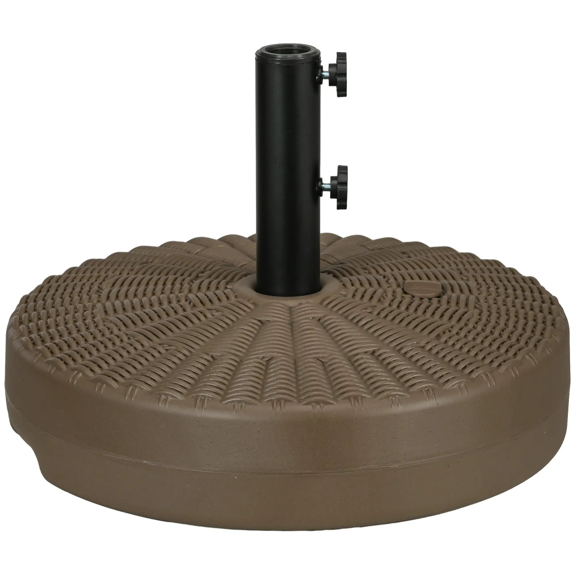 Heavy Duty Fillable Umbrella Base, Round Parasol Stand, Brown