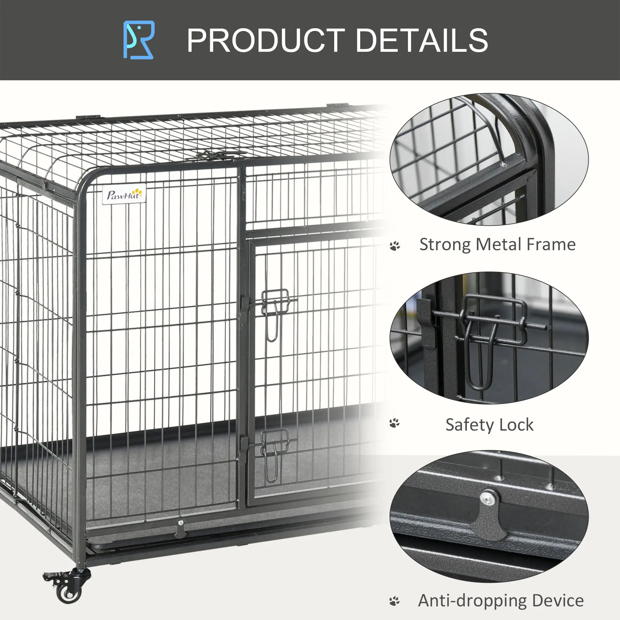 Heavy Duty Folding Dog Crate, Extra Large, 49" x 30" x 32" - Image 5