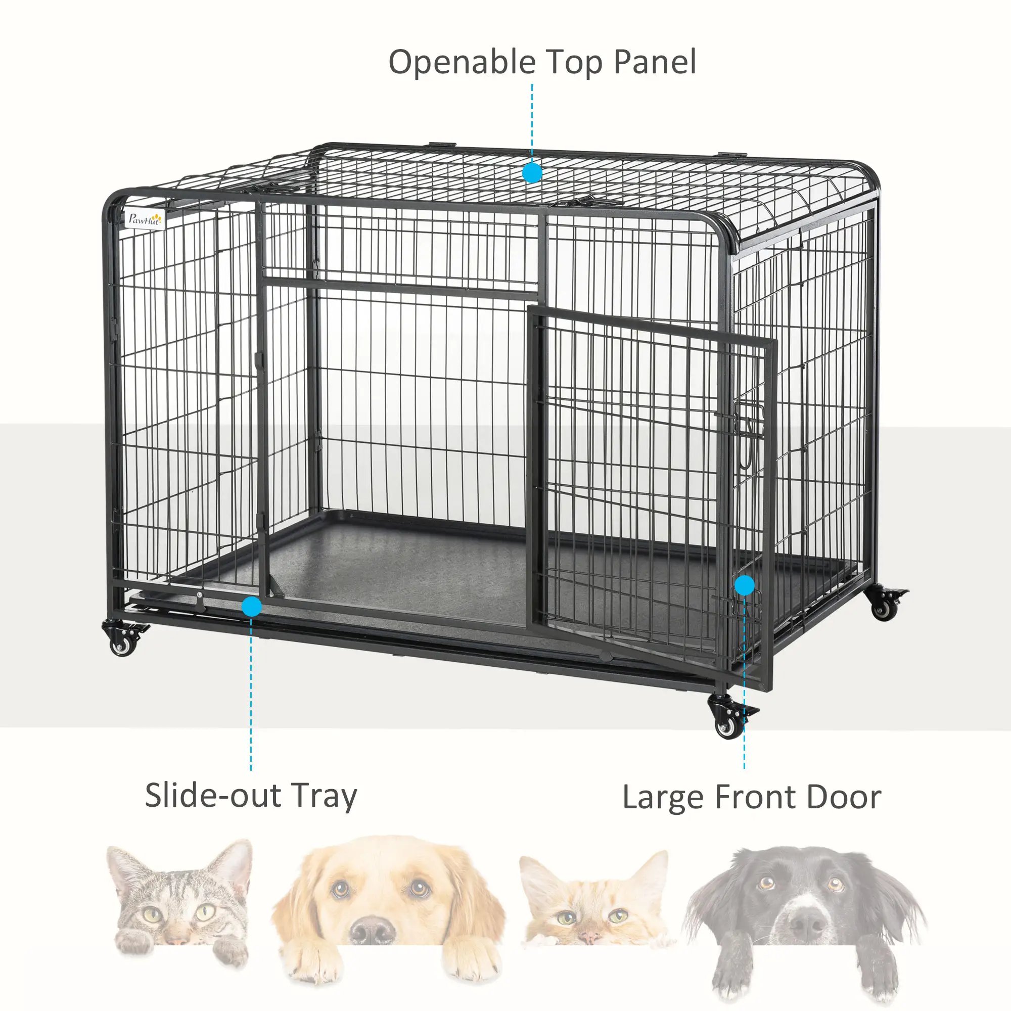 Heavy Duty Folding Dog Crate, Extra Large, 49" x 30" x 32" - Image 6