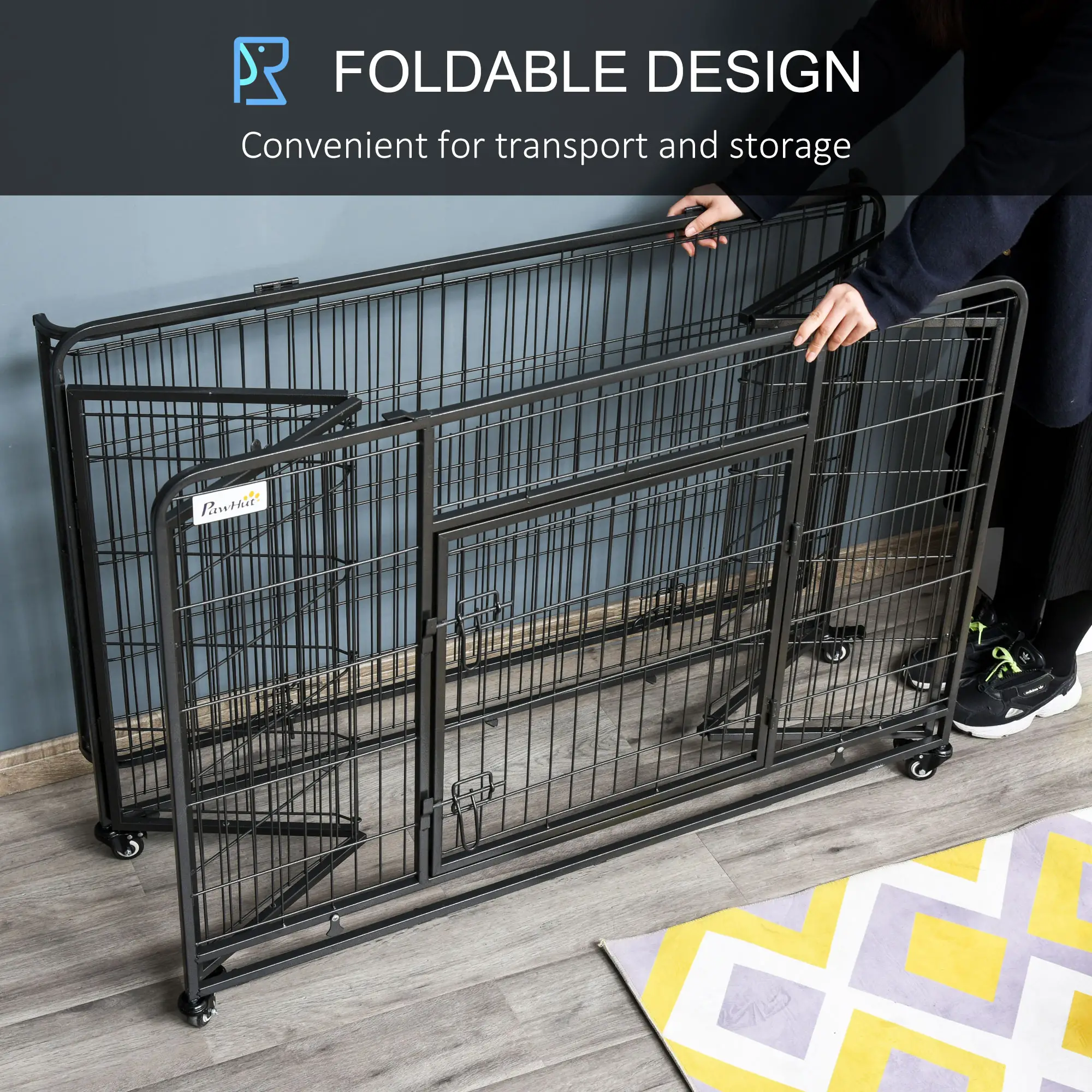 Heavy Duty Folding Dog Crate, Extra Large, 49" x 30" x 32" - Image 7