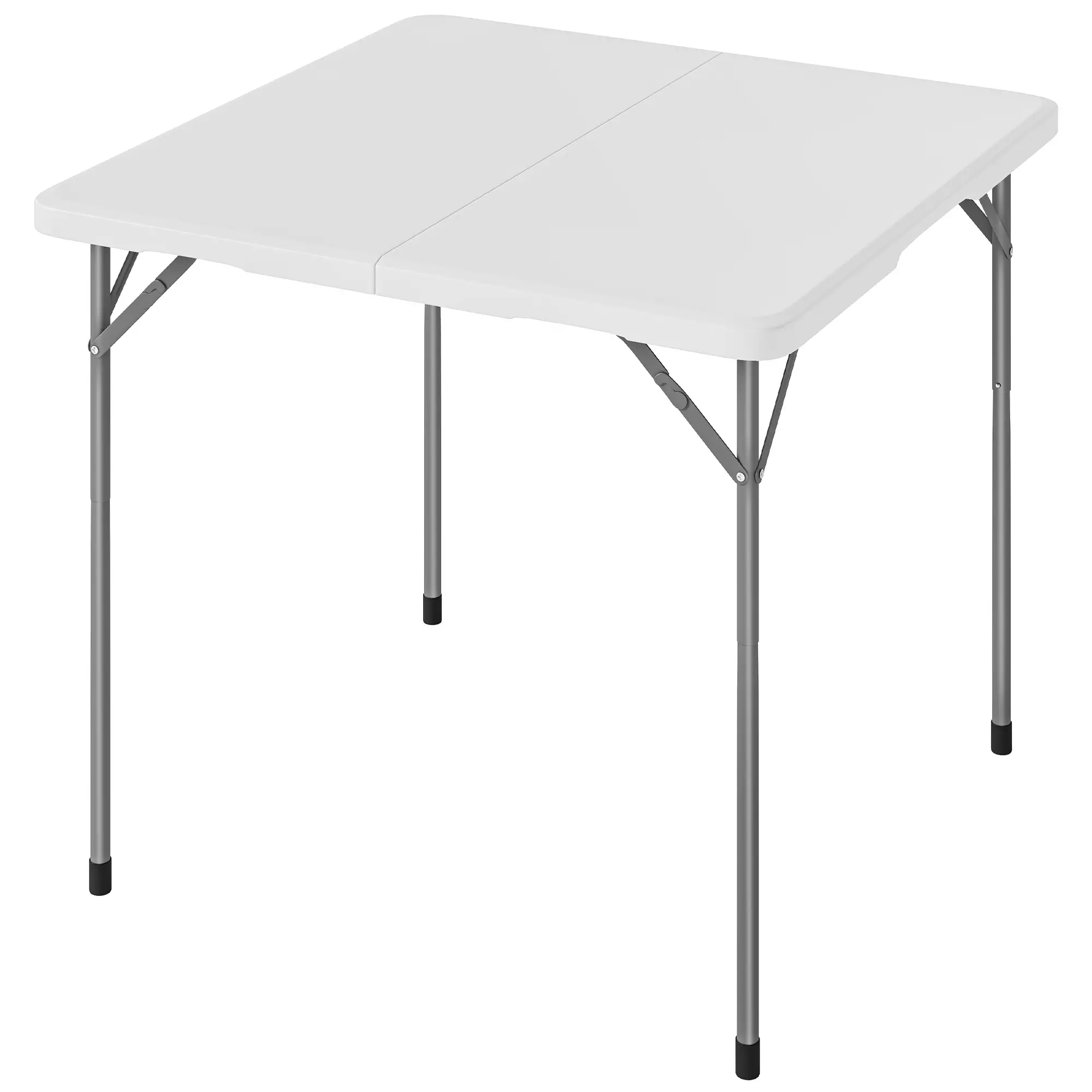 Heavy Duty Folding Picnic Table, 34" x 34", Indoor Outdoor Camping, White