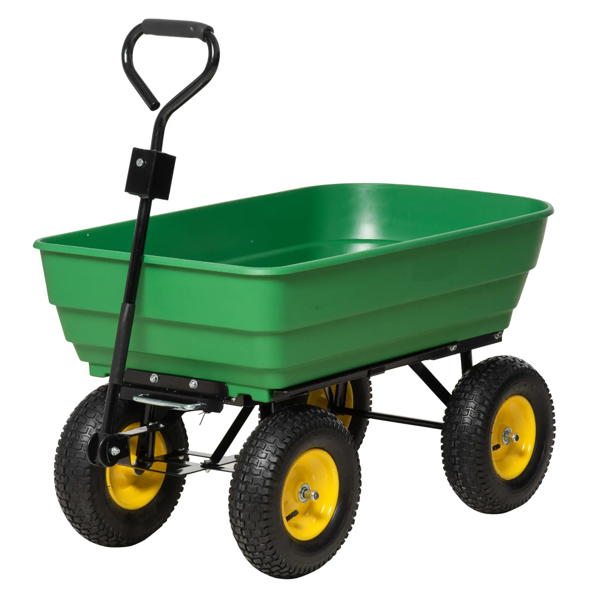 Heavy Duty Garden Dump Cart, 440lbs, Steel Frame, 12" Pneumatic Tires, Green - Image 13