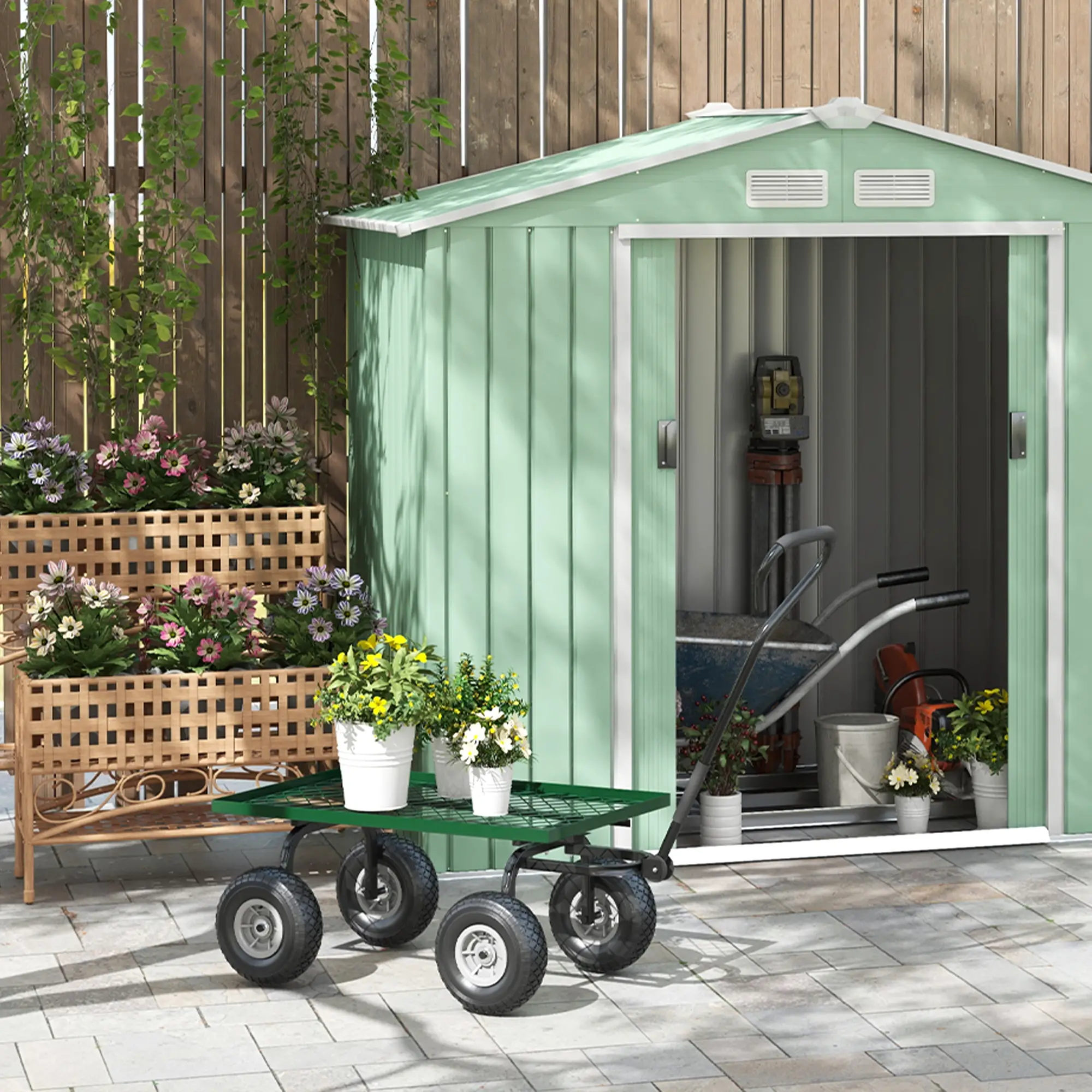 Heavy Duty Garden Wagon, 10" Wheels, 330 lbs, Black - Image 10
