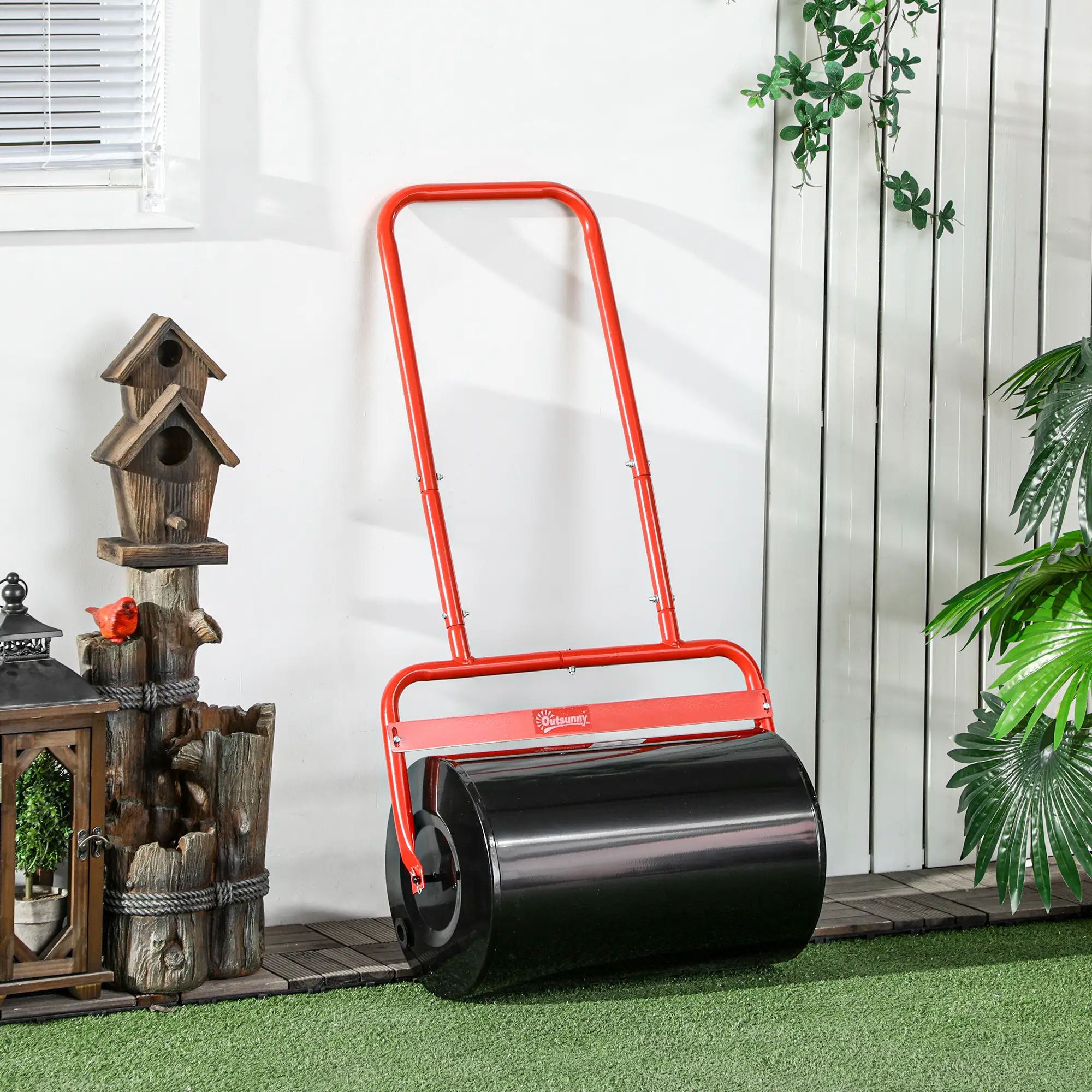 Heavy Duty Lawn Roller, 20" Push Tow Sod Roller, Grass Flattener, Red - Image 2