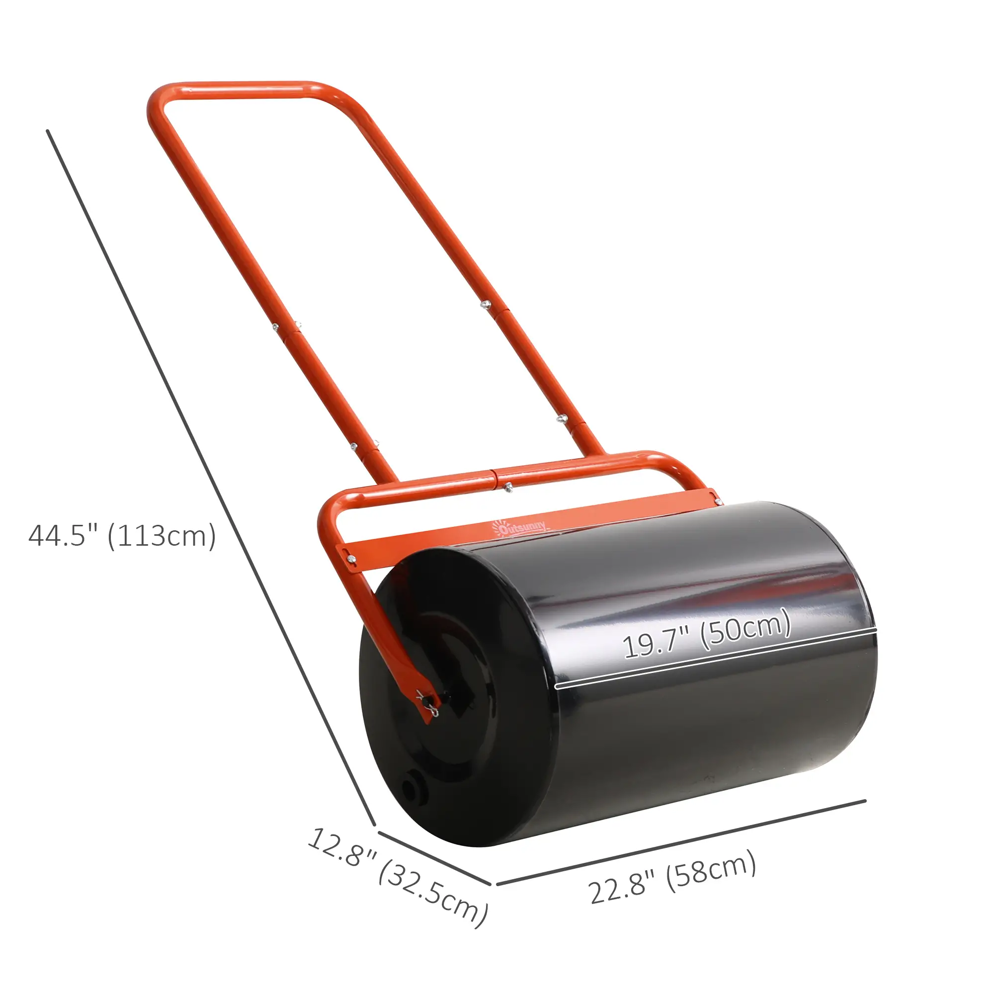 Heavy Duty Lawn Roller, 20" Push Tow Sod Roller, Grass Flattener, Red - Image 3