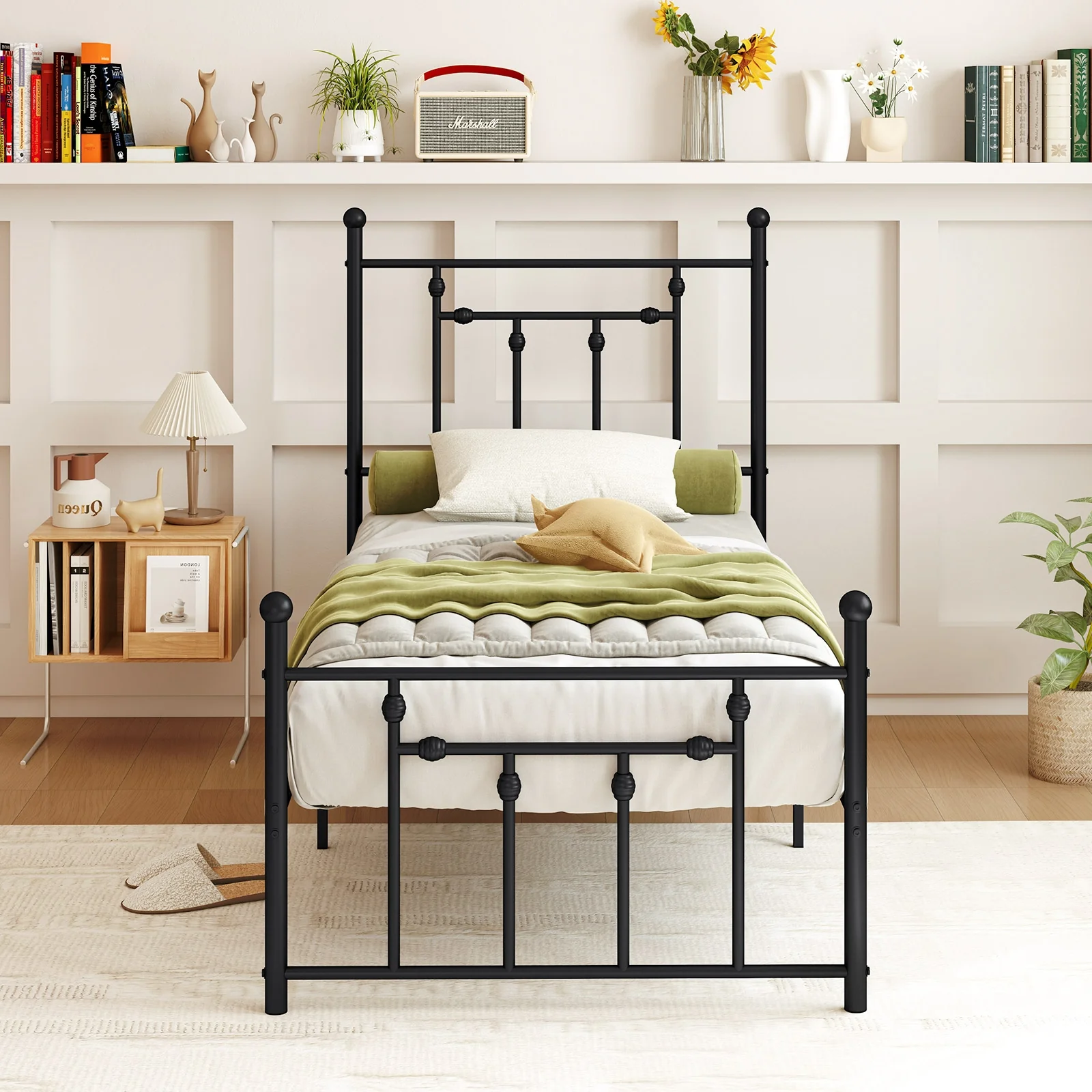Heavy Duty Metal Bed Frame, Twin Size, Black - Image 10