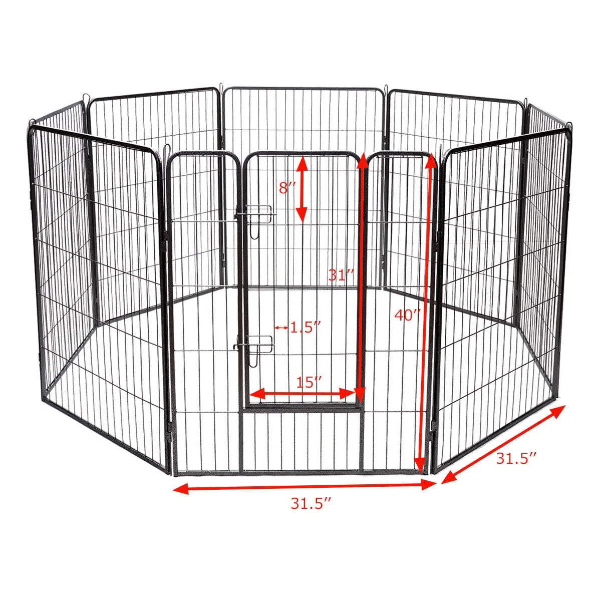 Heavy Duty Metal Pet Playpen, 40 Inch, Black - Image 5