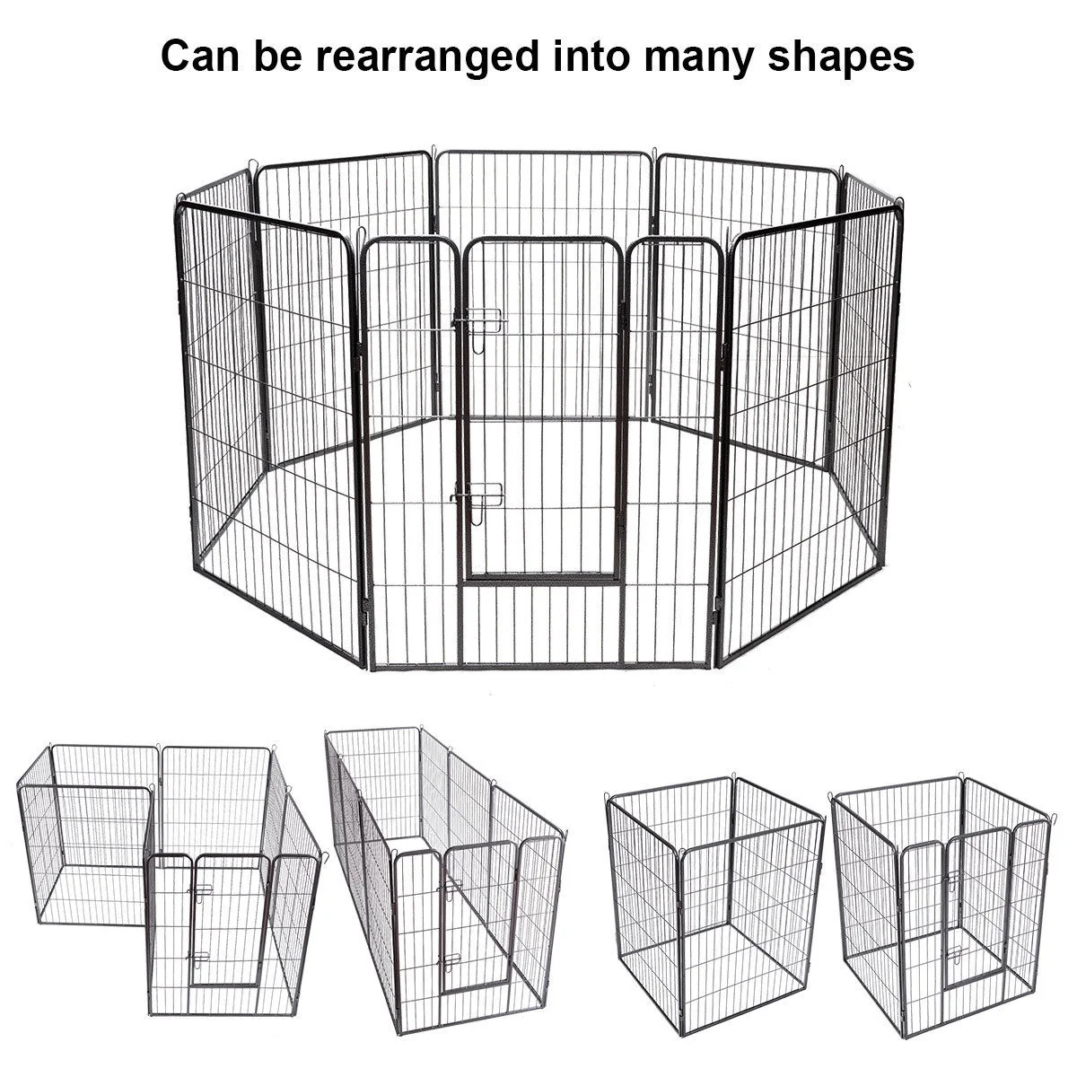 Heavy Duty Metal Pet Playpen, 40 Inch, Black - Image 6