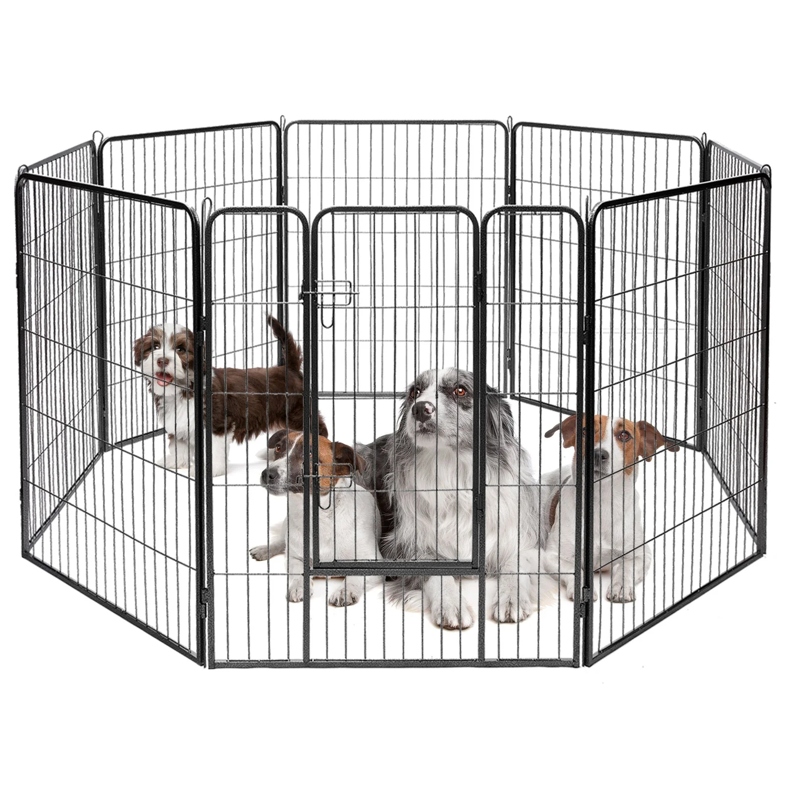 Heavy Duty Metal Pet Playpen, 40 Inch, Black - Image 9