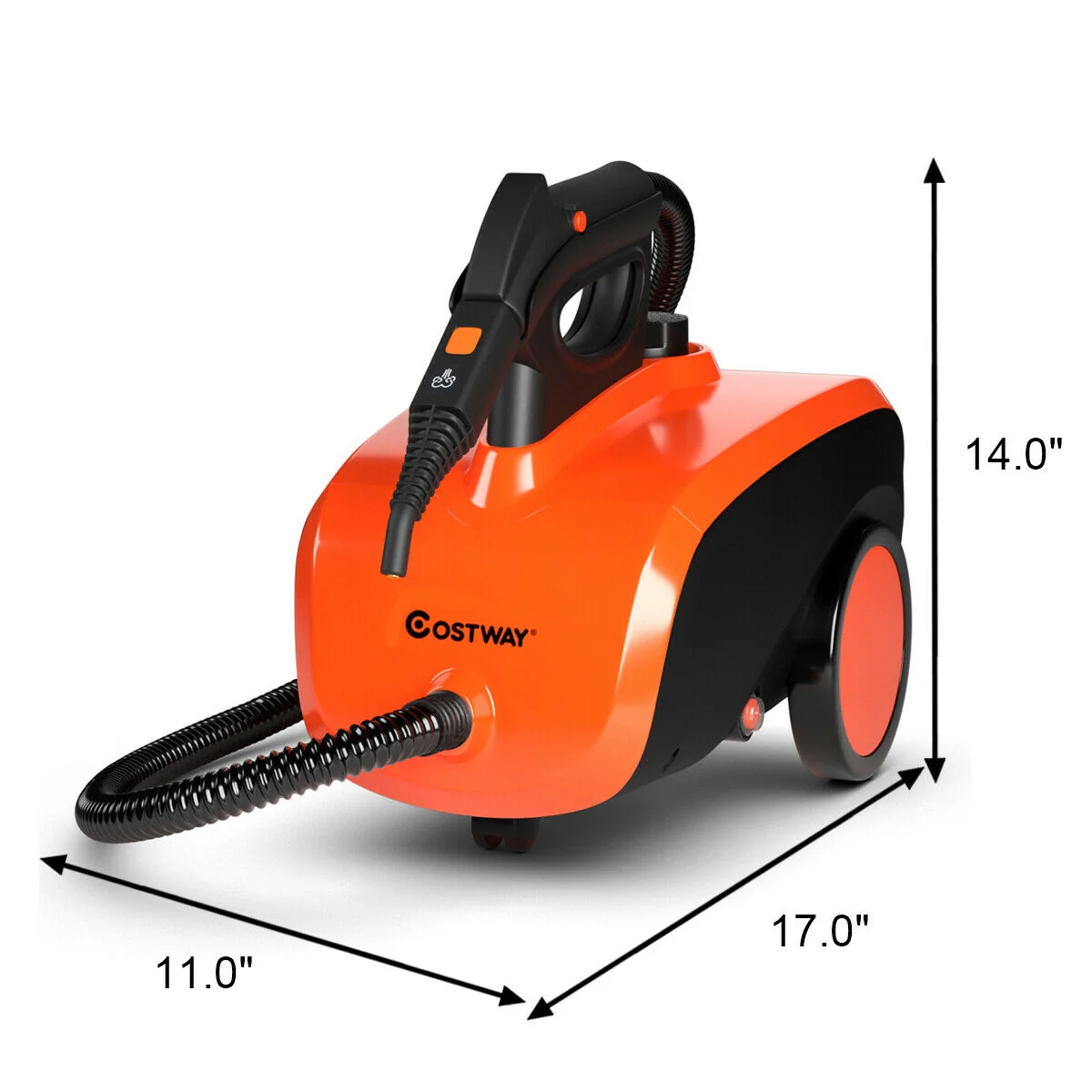 Heavy Duty Multipurpose Steam Cleaner, 18 Accessories, Orange - Image 5
