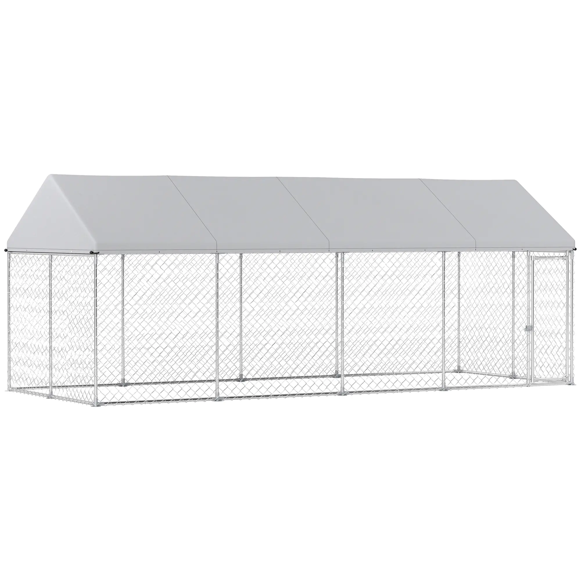 Heavy Duty Outdoor Dog Kennel, Waterproof Roof, 19.7' x 7.5' x 7.9'