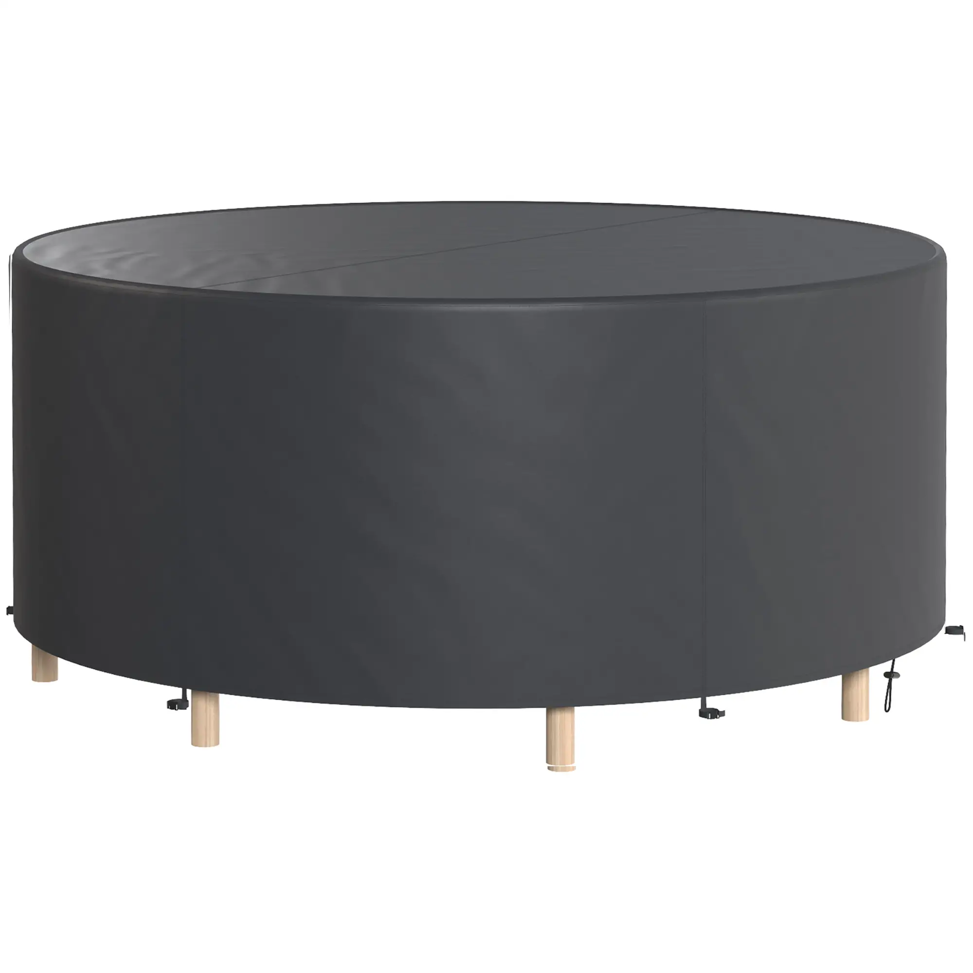 Heavy Duty Outdoor Patio Furniture Cover, Waterproof 84.3" Dia. x 27.6"H, Black