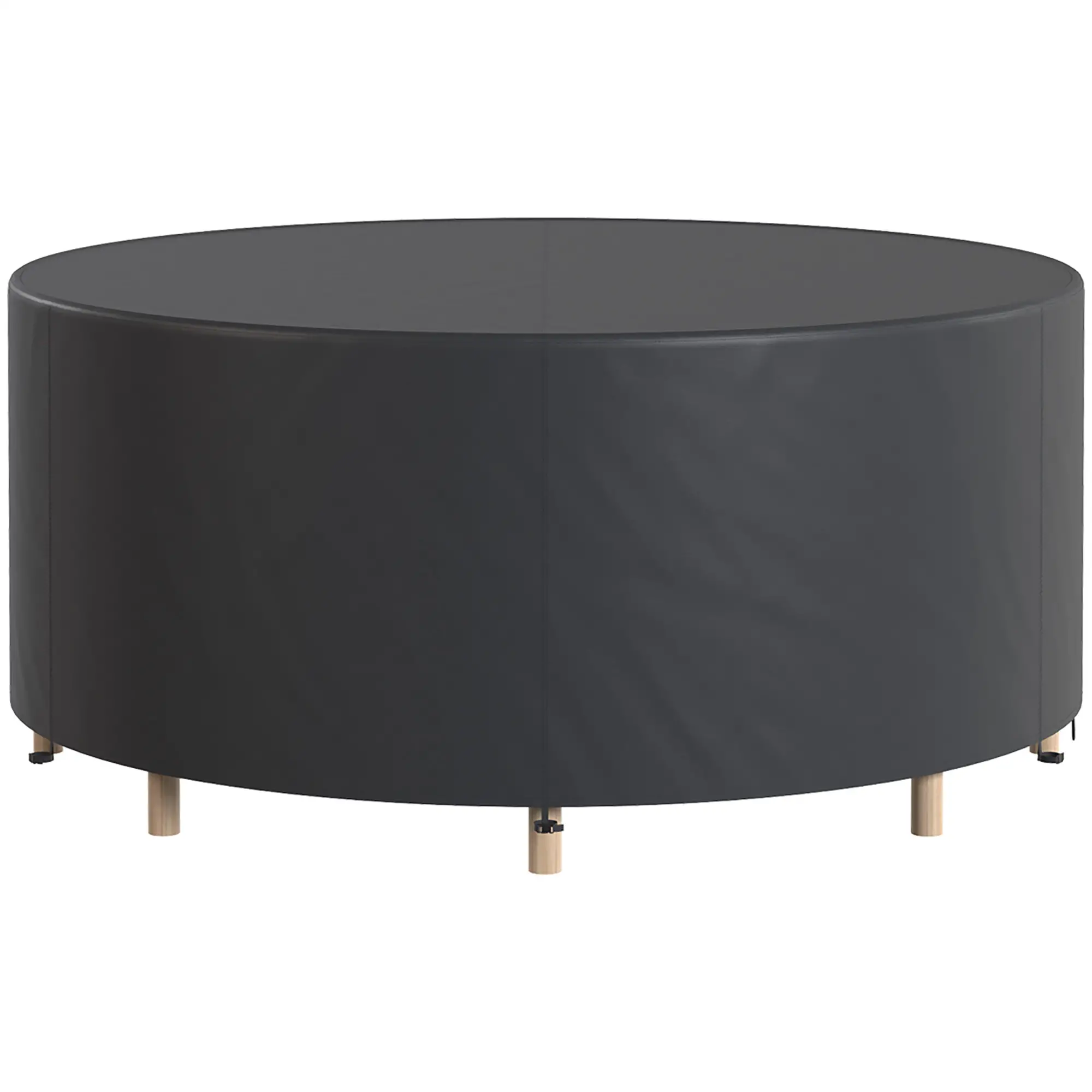 Heavy Duty Outdoor Patio Furniture Cover, Waterproof 84.3" Dia. x 27.6"H, Black - Image 11