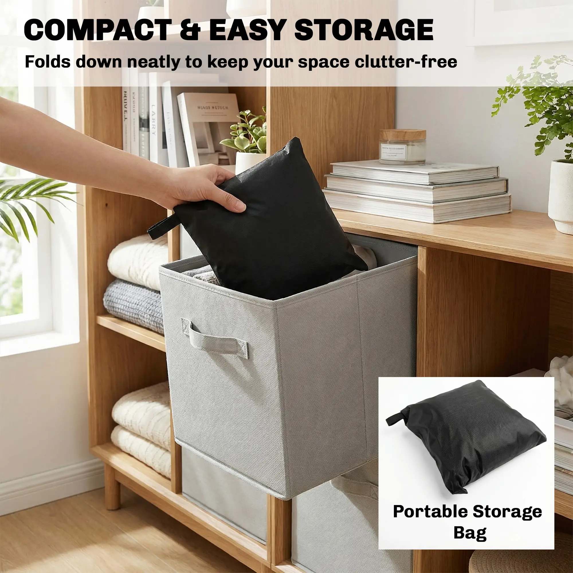 Heavy Duty Outdoor Patio Furniture Cover, Waterproof 84.3" Dia. x 27.6"H, Black - Image 7