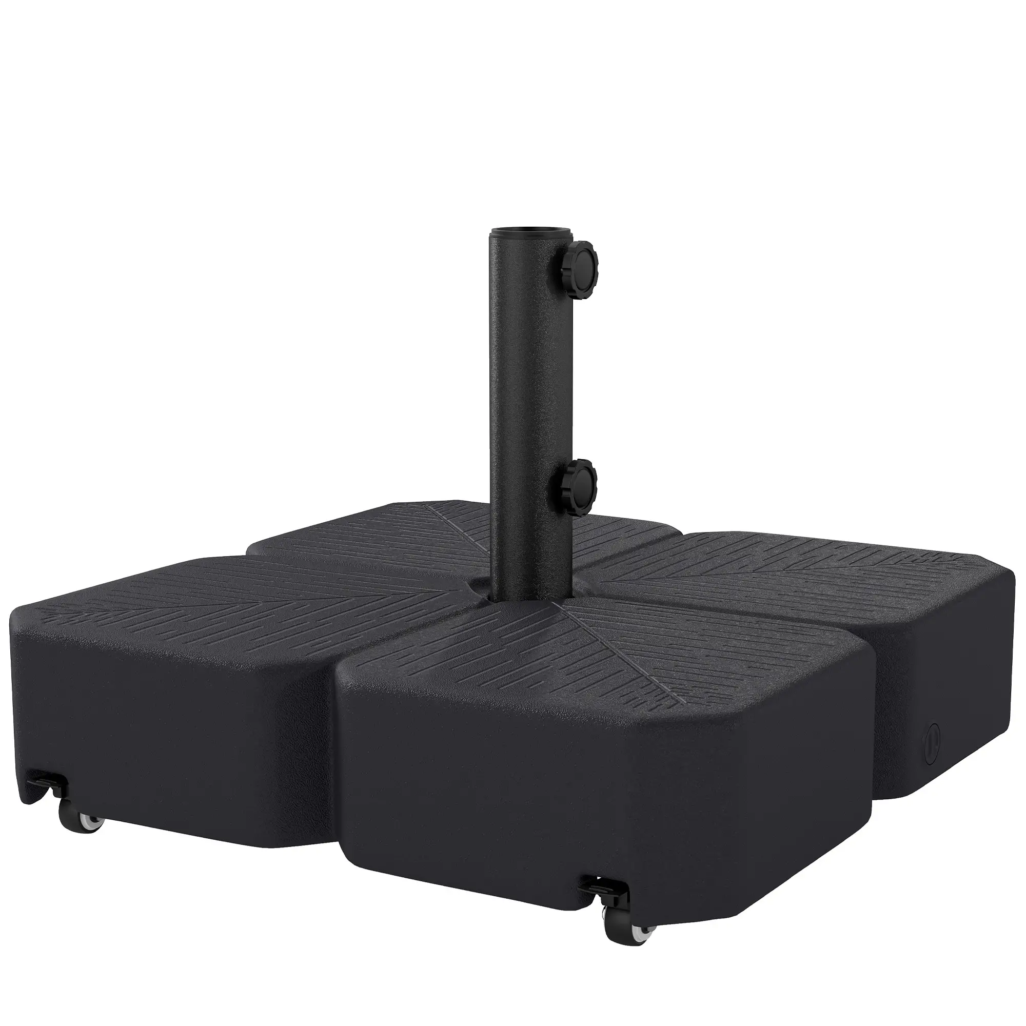 Heavy Duty Outdoor Umbrella Stand, 1.5"/1.9" Poles, Wheels With Brake, Black - Image 11